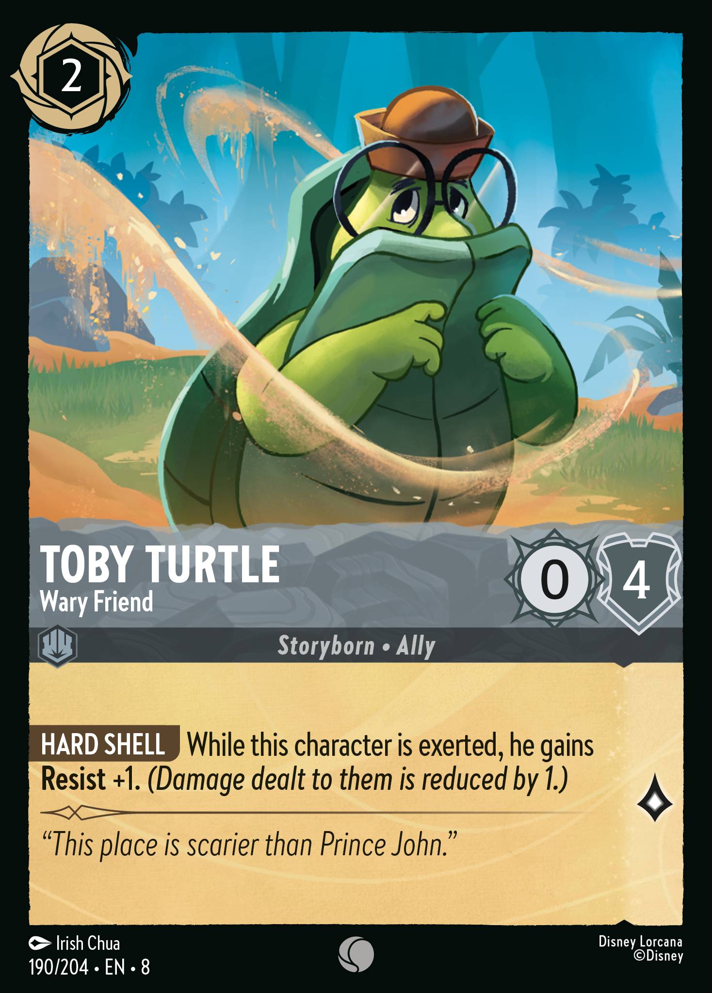 Disney Lorcana The Reign of Jafar card #190 - Toby Turtle - Wary Friend (Cold Foil)