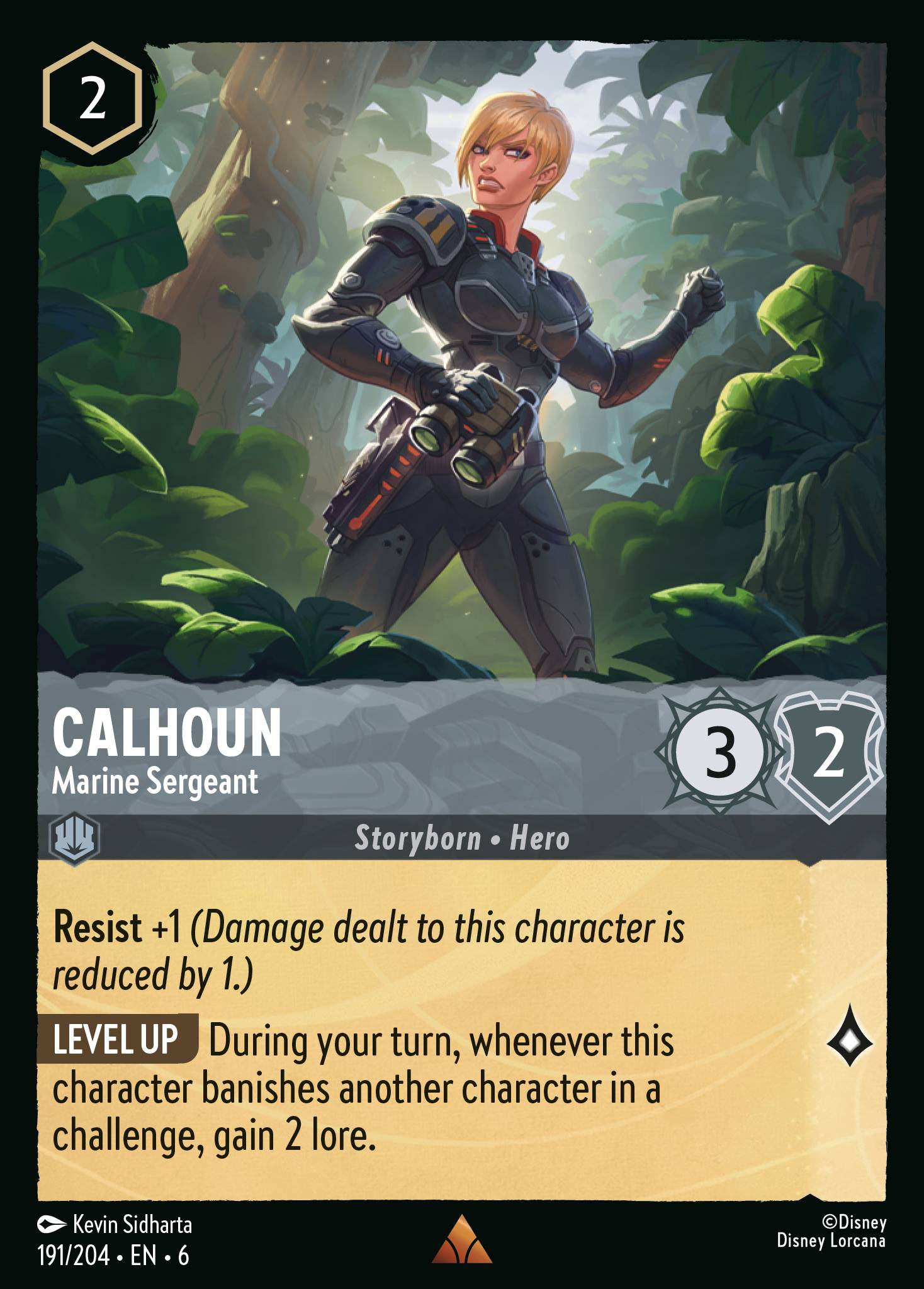 Disney Lorcana Azurite Sea card #191 - Calhoun - Marine Sergeant (Cold Foil)