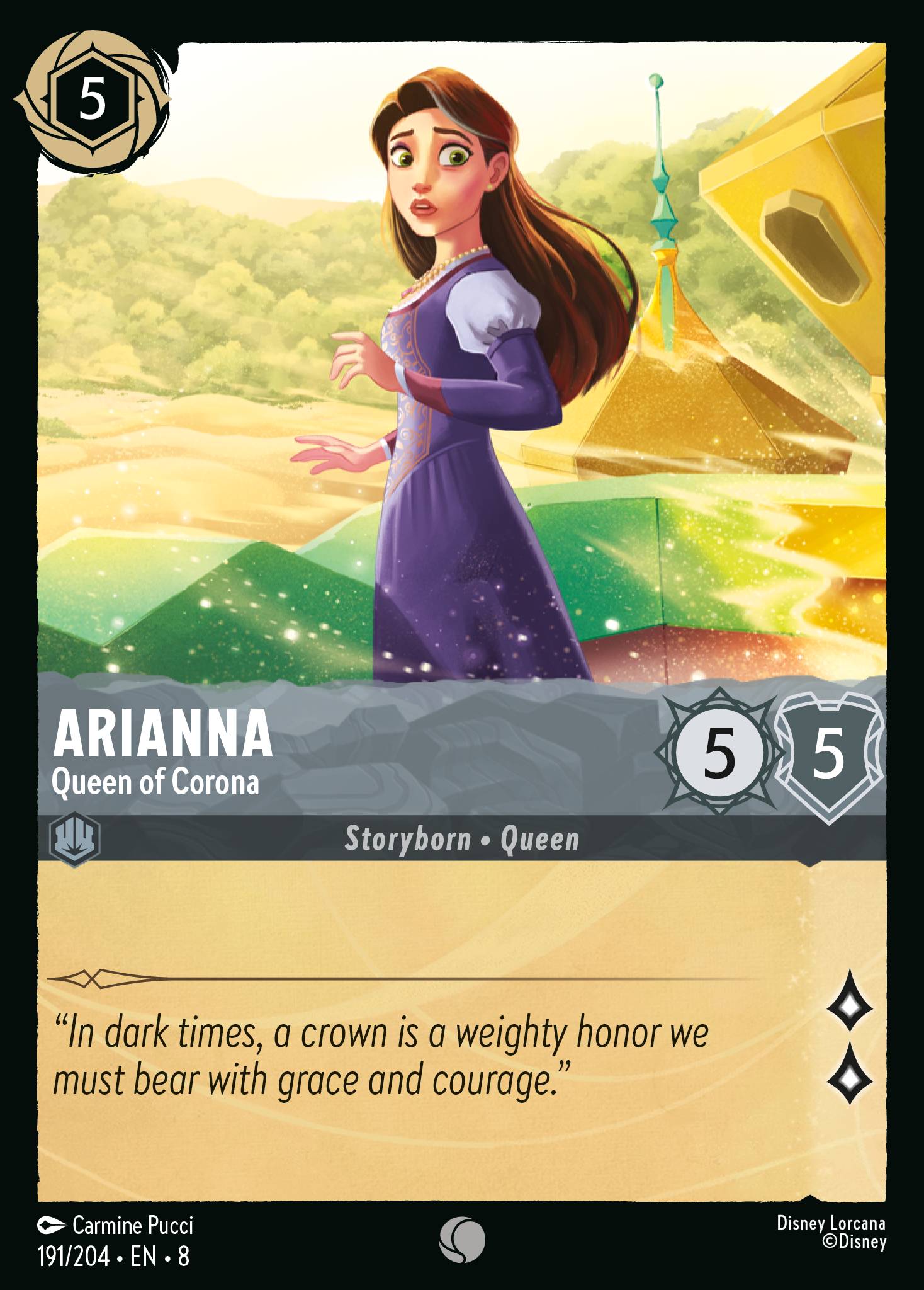 Disney Lorcana The Reign of Jafar card #191 - Arianna - Queen of Corona (Cold Foil)