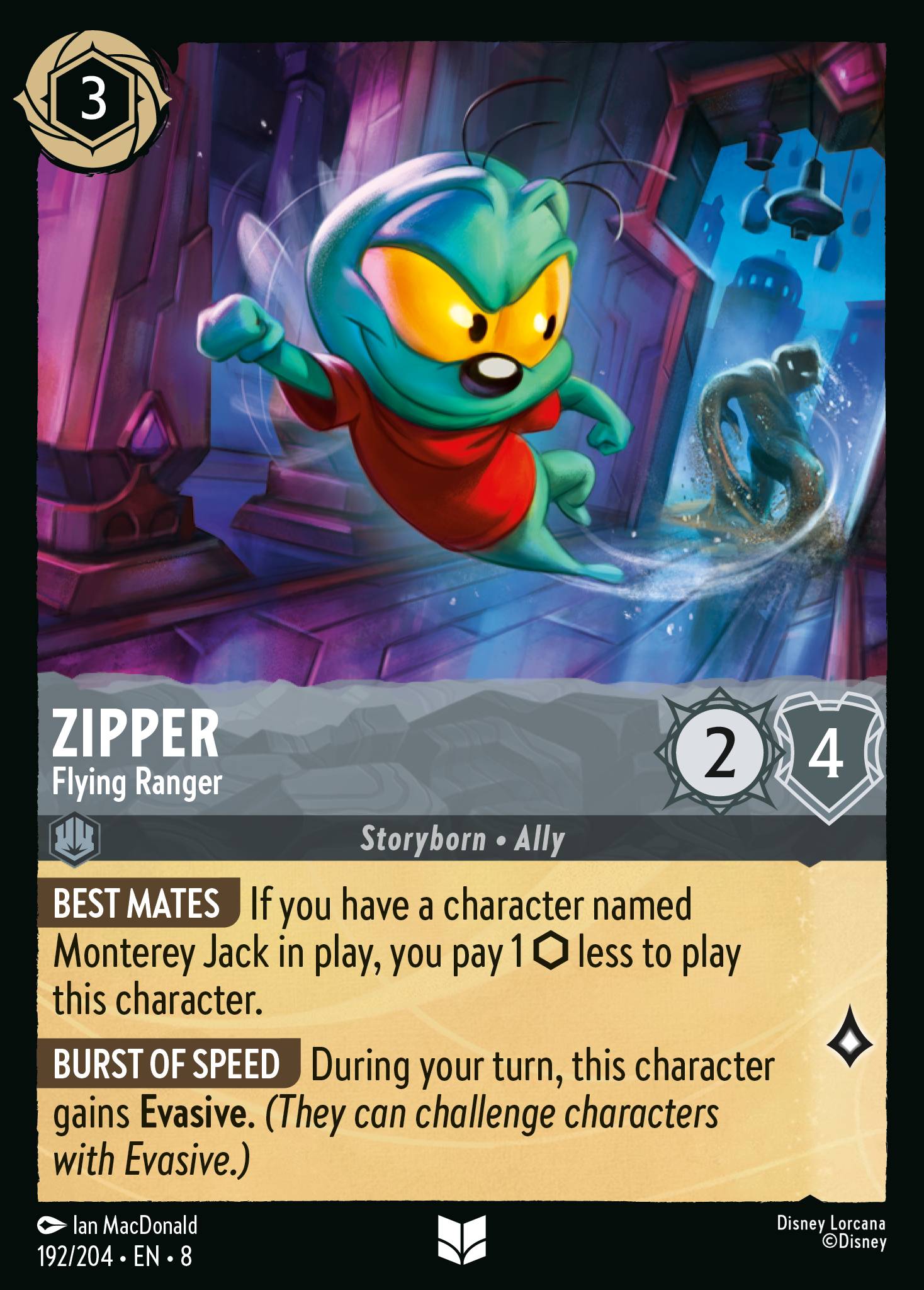 Disney Lorcana The Reign of Jafar card #192 - Zipper - Flying Ranger (Cold Foil)