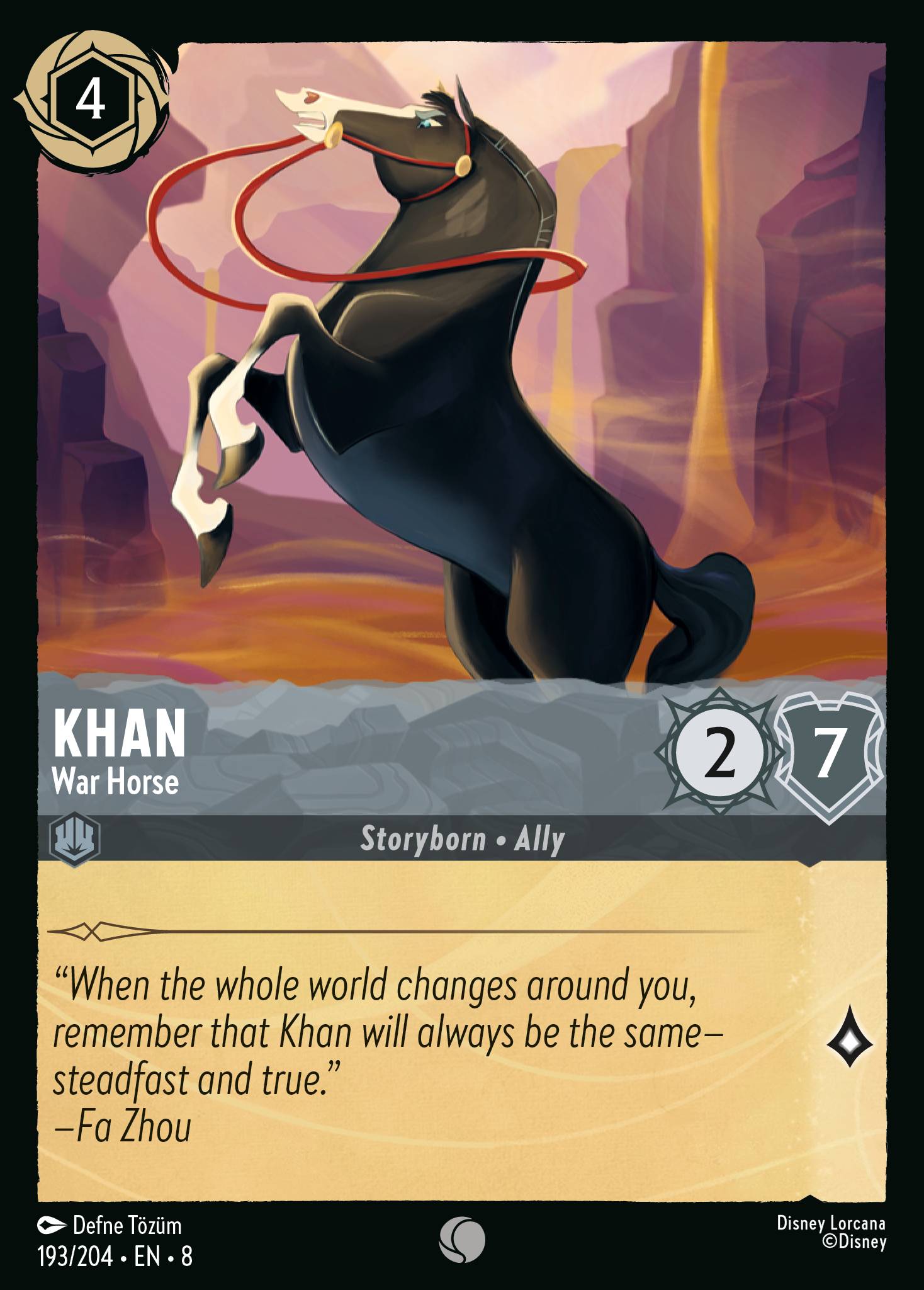 Disney Lorcana The Reign of Jafar card #193 - Khan - War Horse (Cold Foil)