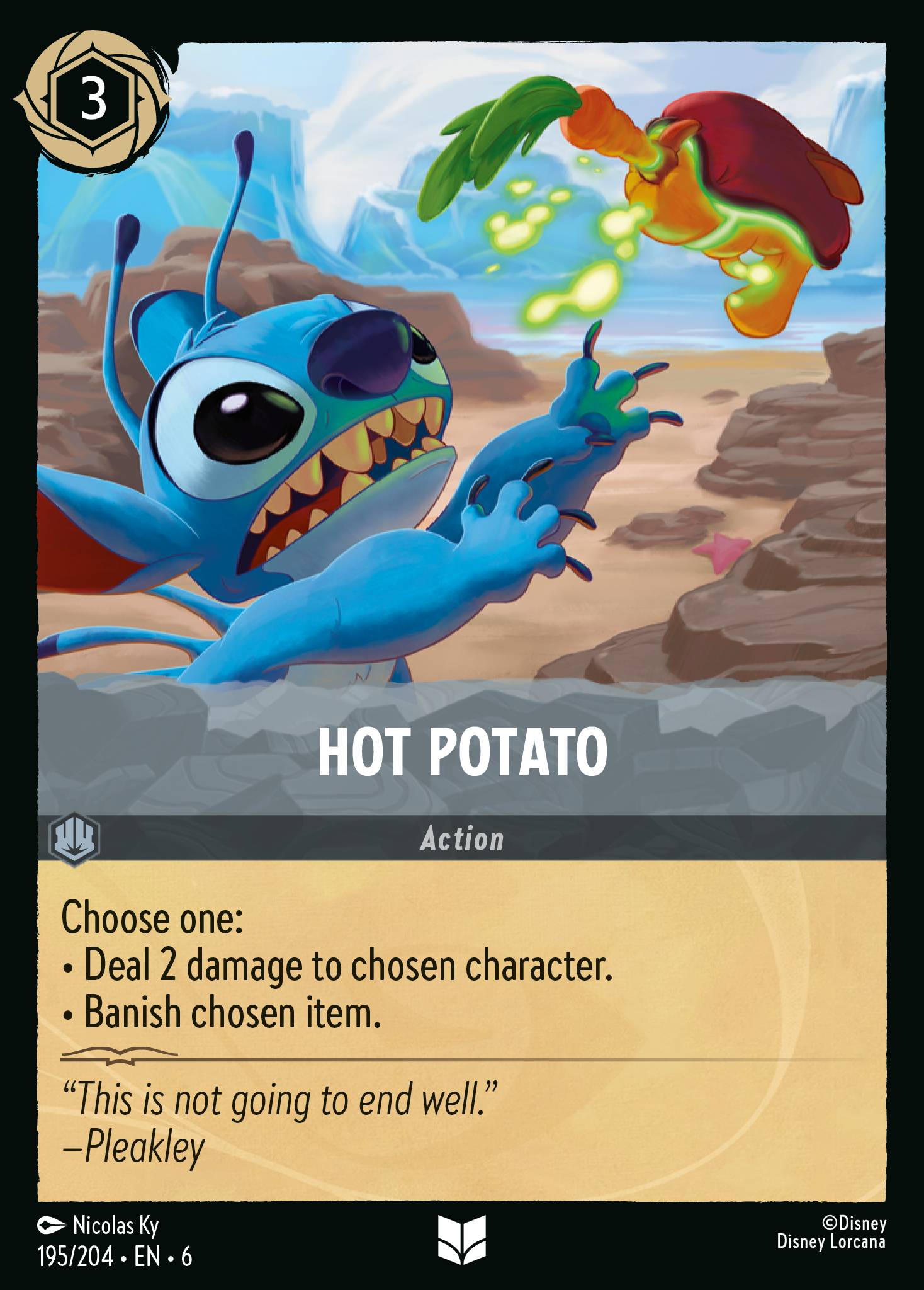 Disney Lorcana Azurite Sea card #195 - Hot Potato (Cold Foil)