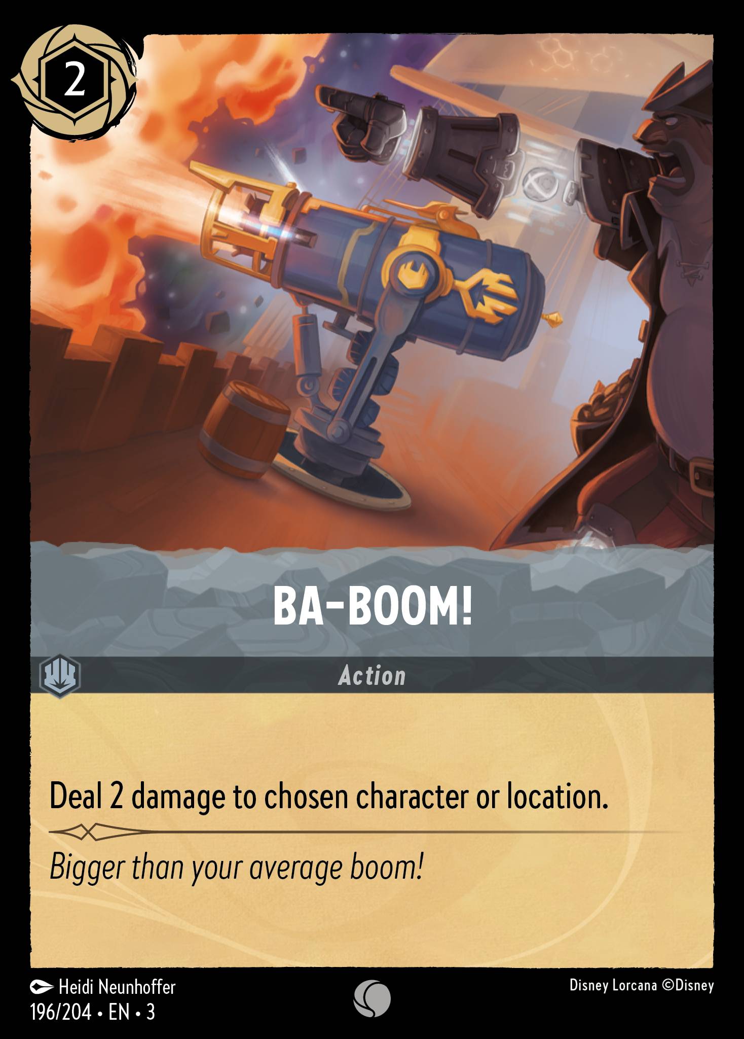 Disney Lorcana Into the Inklands card #196 - Ba-Boom! (Cold Foil)