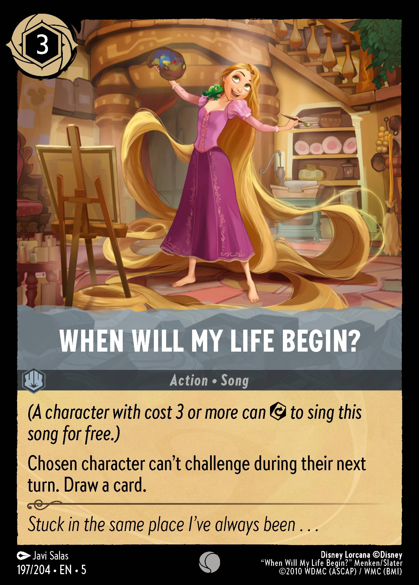 Disney Lorcana Shimmering Skies card #197 - When Will My Life Begin? (Cold Foil)