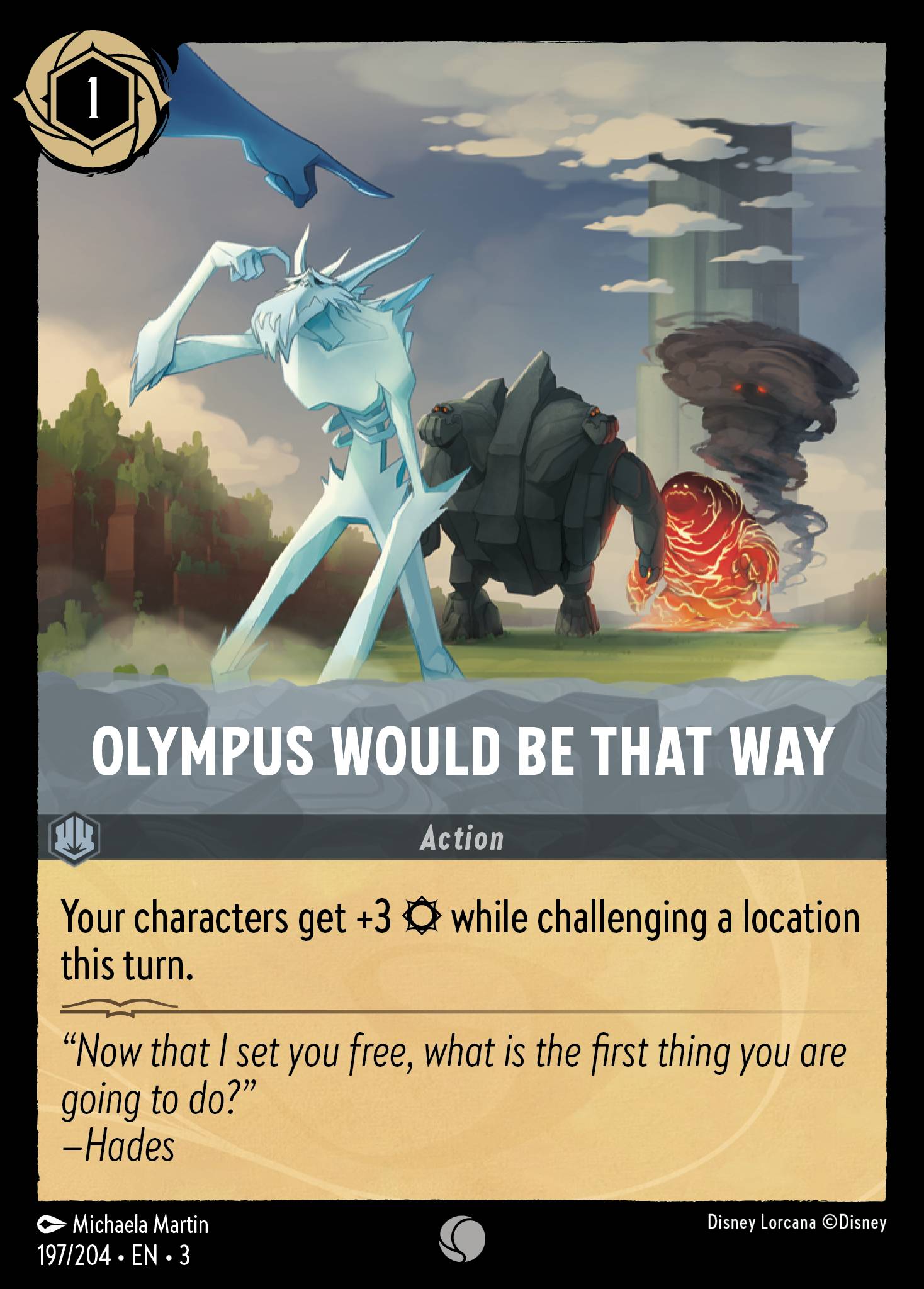Disney Lorcana Into the Inklands card #197 - Olympus Would Be That Way (Cold Foil)
