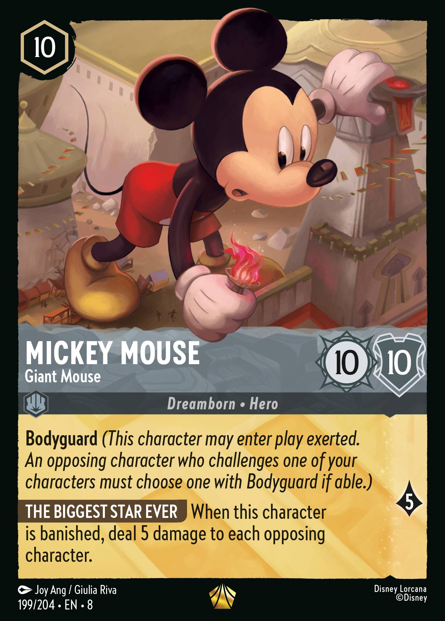 Disney Lorcana The Reign of Jafar card #199 - Mickey Mouse - Giant Mouse (Cold Foil)