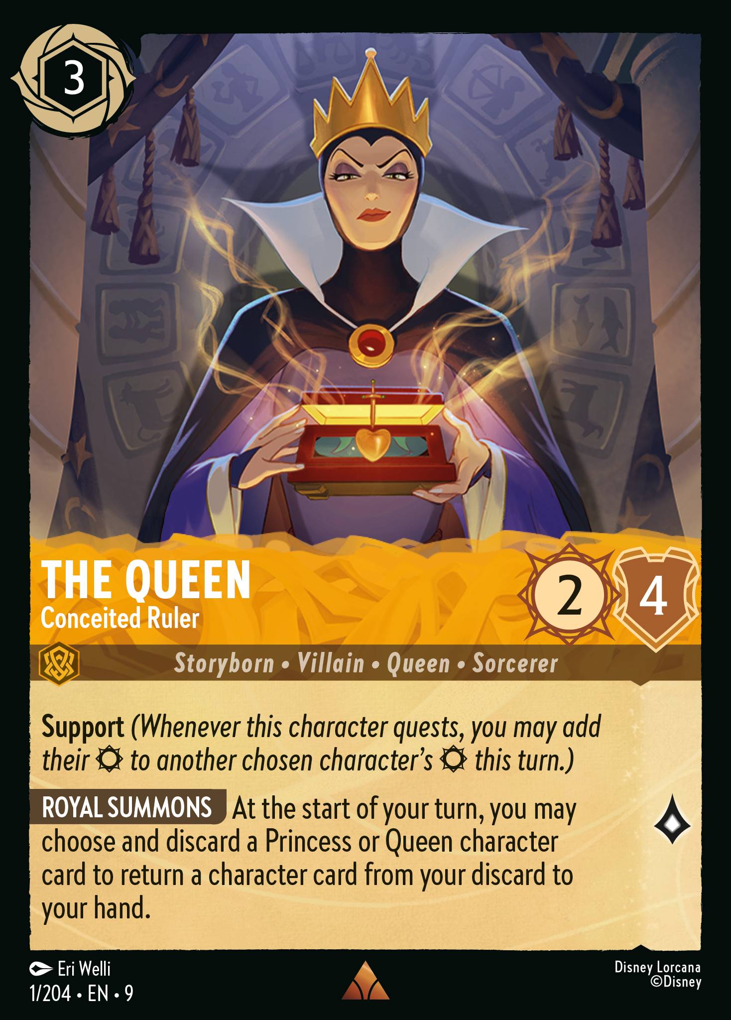 Disney Lorcana Fabled card #1 - The Queen - Conceited Ruler (Non-Foil)