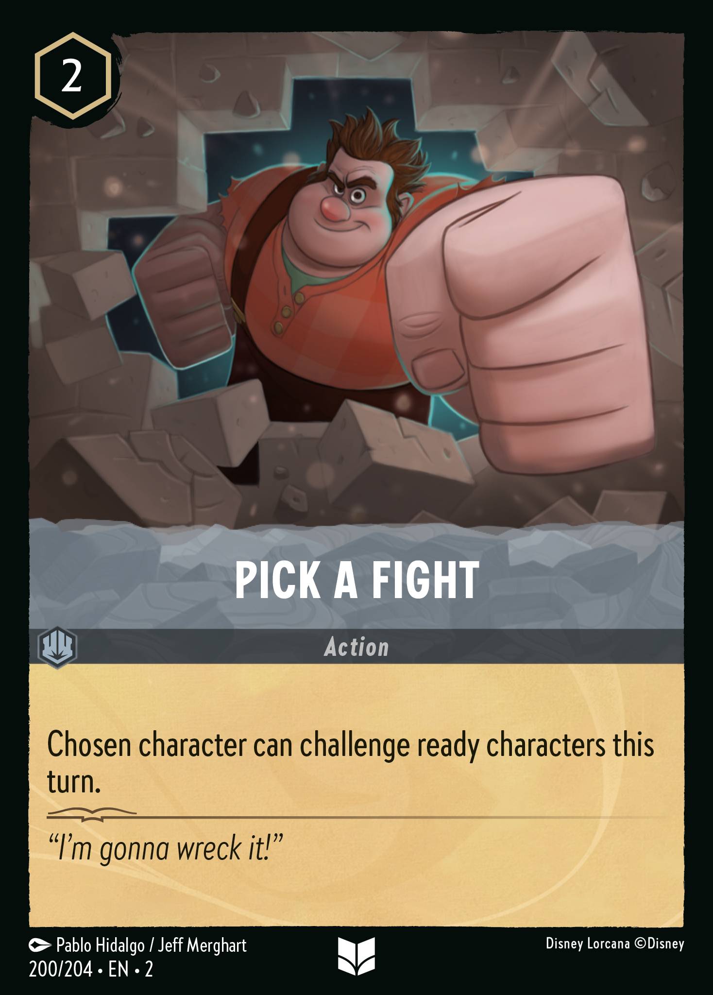 Disney Lorcana Rise of the Floodborn card #200 - Pick a Fight (Cold Foil)