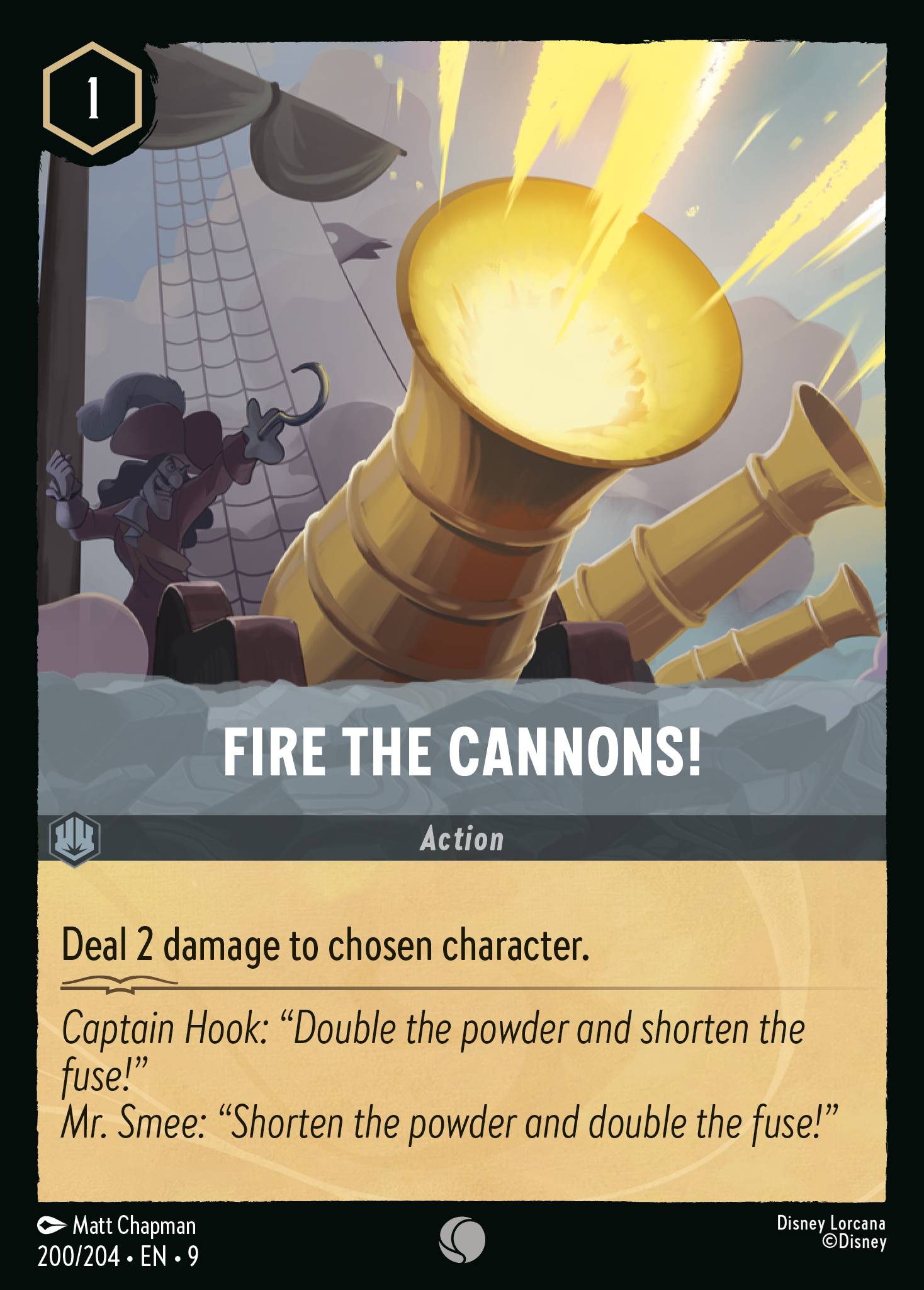 Disney Lorcana Fabled card #200 - Fire the Cannons! (Non-Foil)