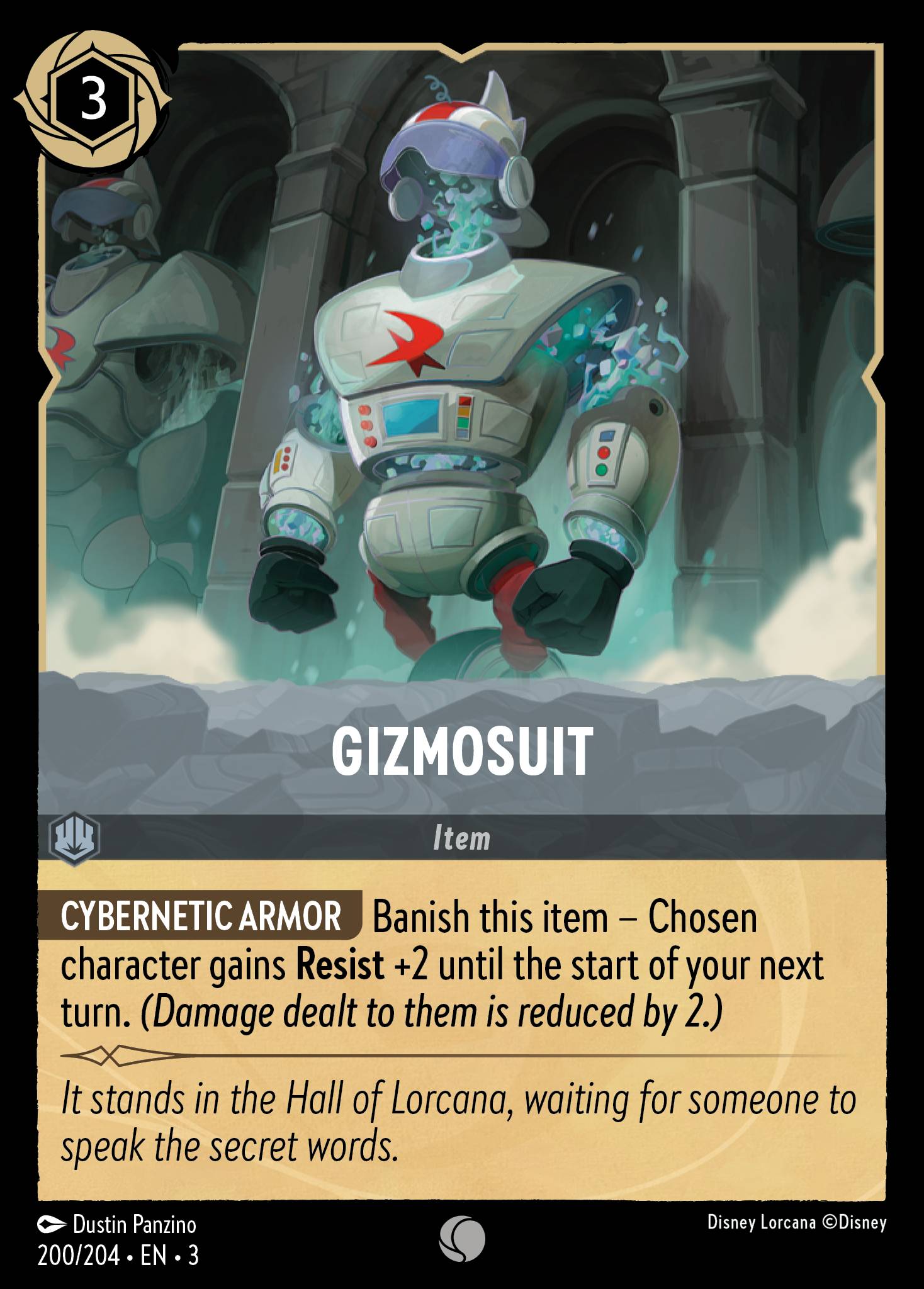 Disney Lorcana Into the Inklands card #200 - Gizmosuit (Cold Foil)