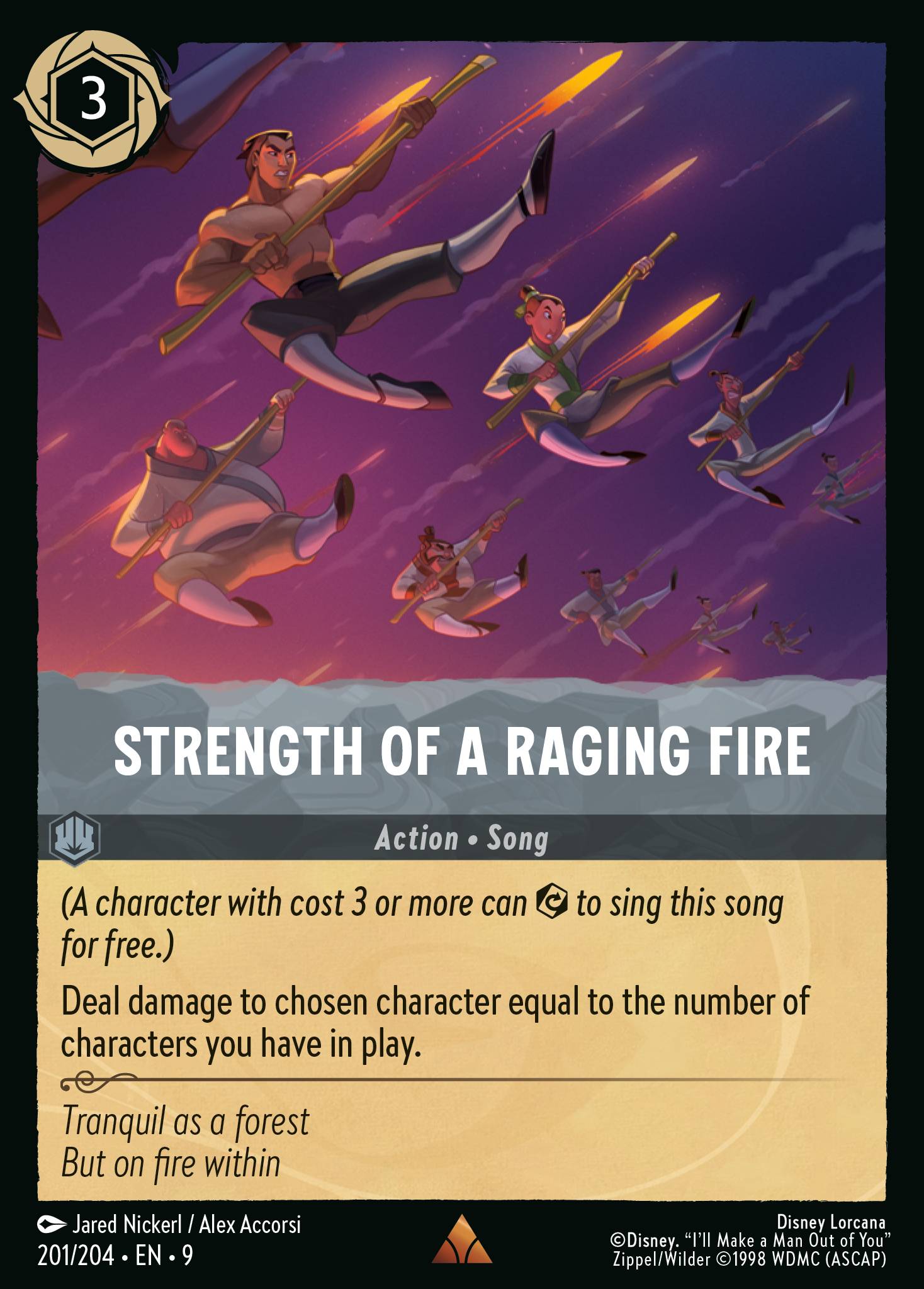 Disney Lorcana Fabled card #201 - Strength of a Raging Fire (Non-Foil)