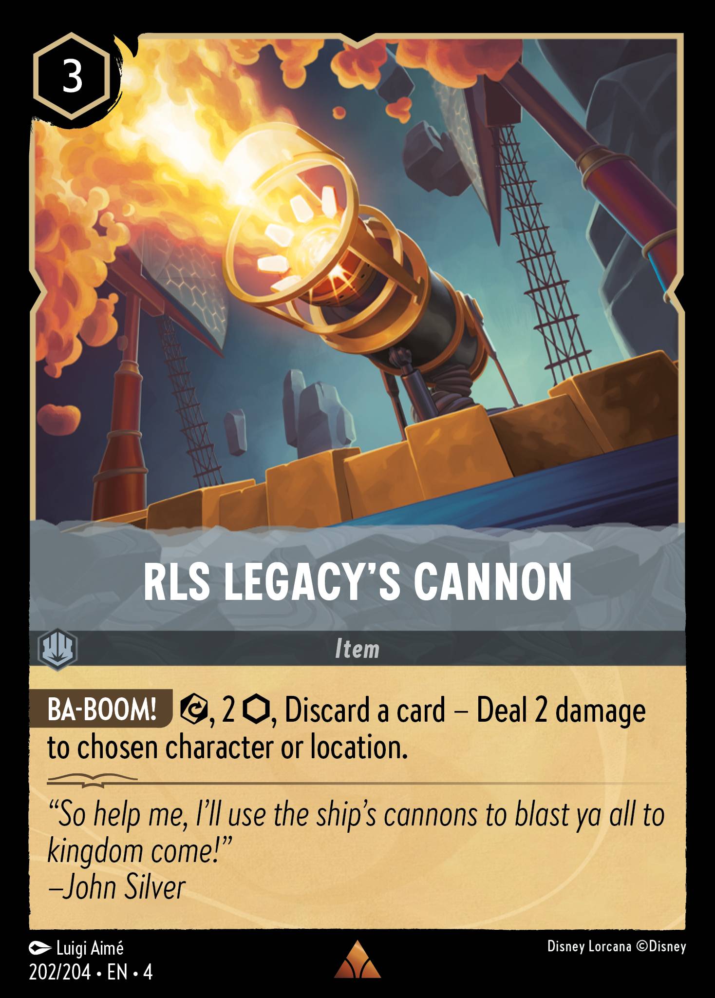 Disney Lorcana Ursula's Return card #202 - RLS Legacy's Cannon (Cold Foil)