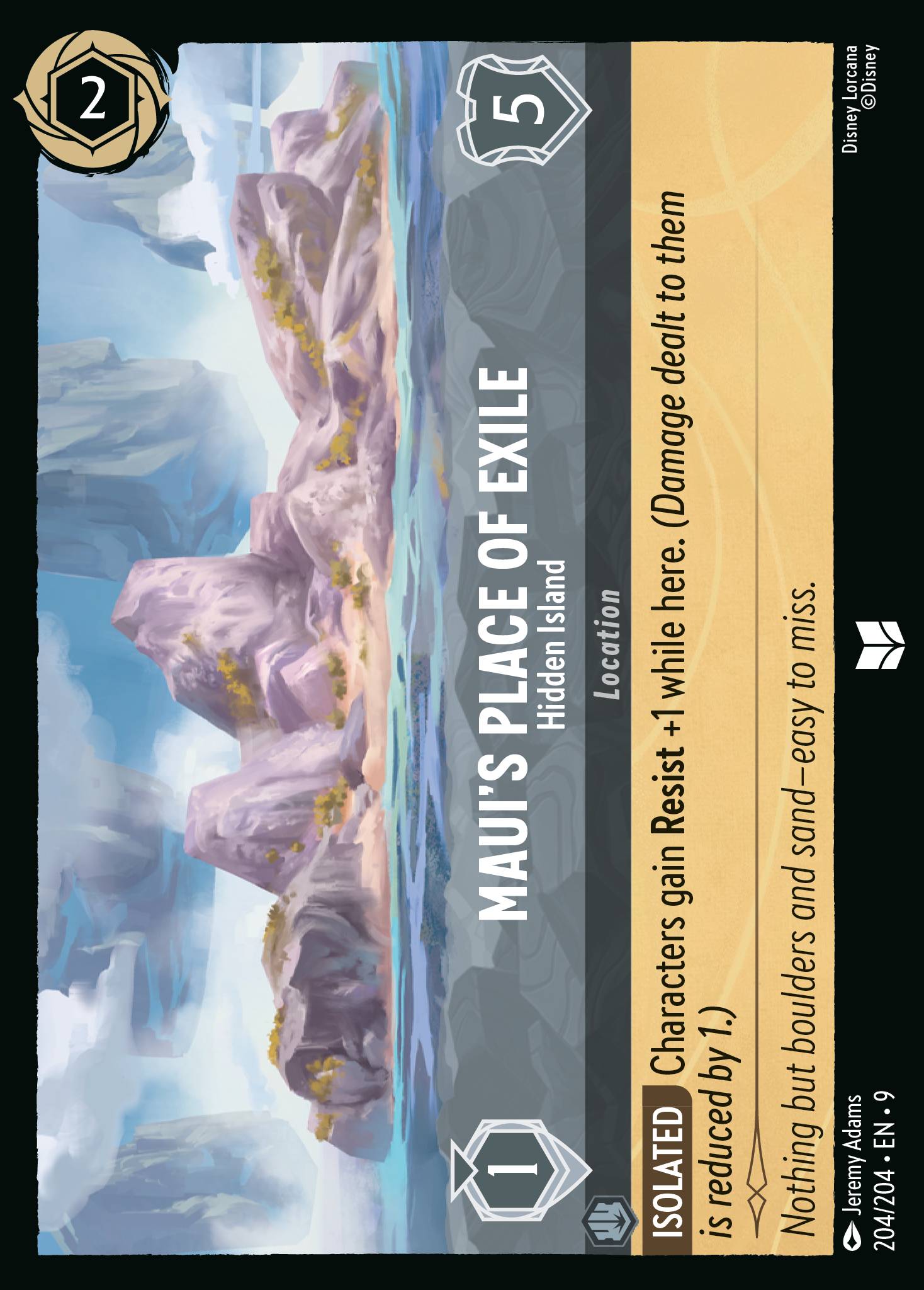 Disney Lorcana Fabled card #204 - Maui's Place of Exile - Hidden Island (Non-Foil)