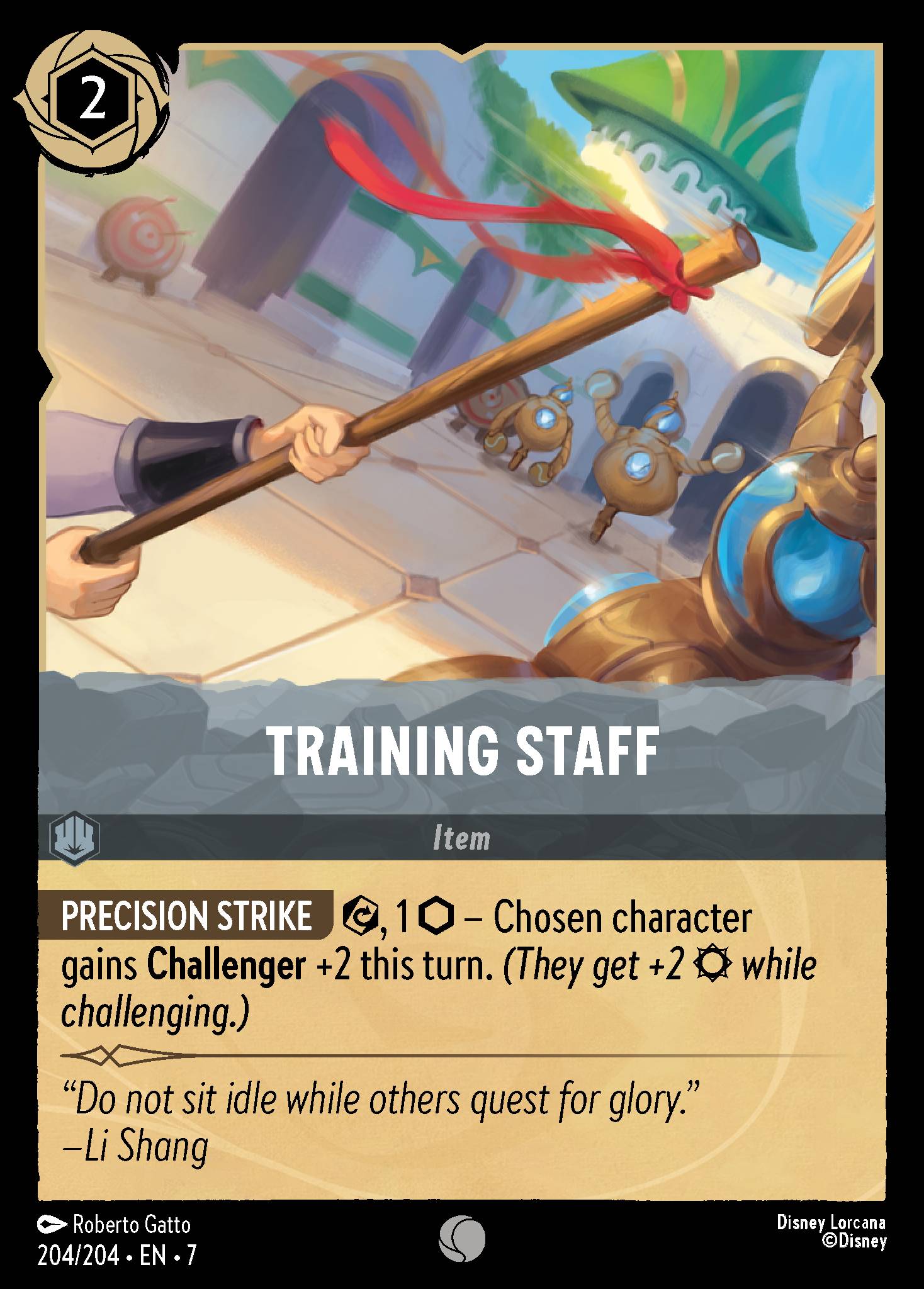 Disney Lorcana Archazia's Island card #204 - Training Staff (Cold Foil)