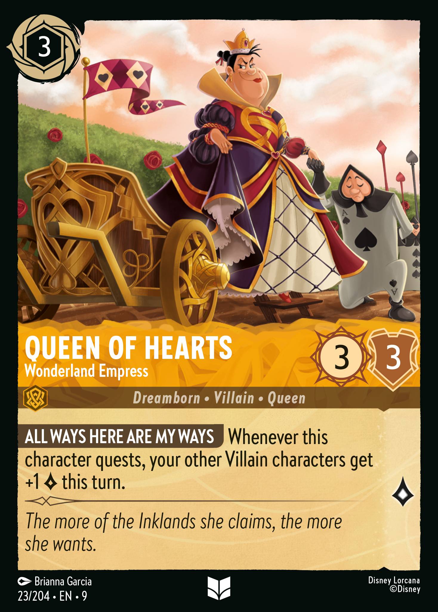 Disney Lorcana Fabled card #23 - Queen of Hearts - Wonderland Empress (Non-Foil)