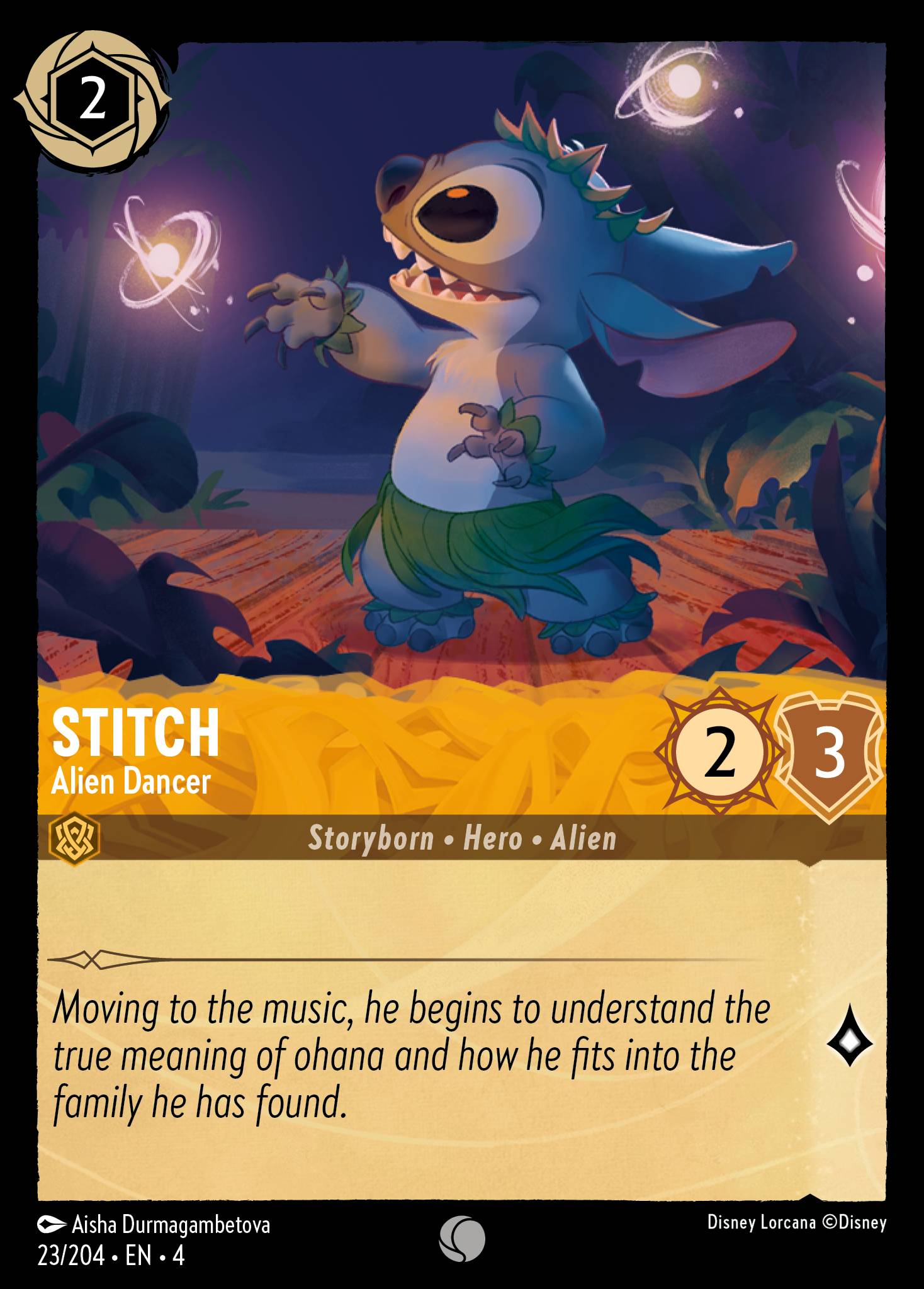Disney Lorcana Ursula's Return card #23 - Stitch - Alien Dancer (Cold Foil)