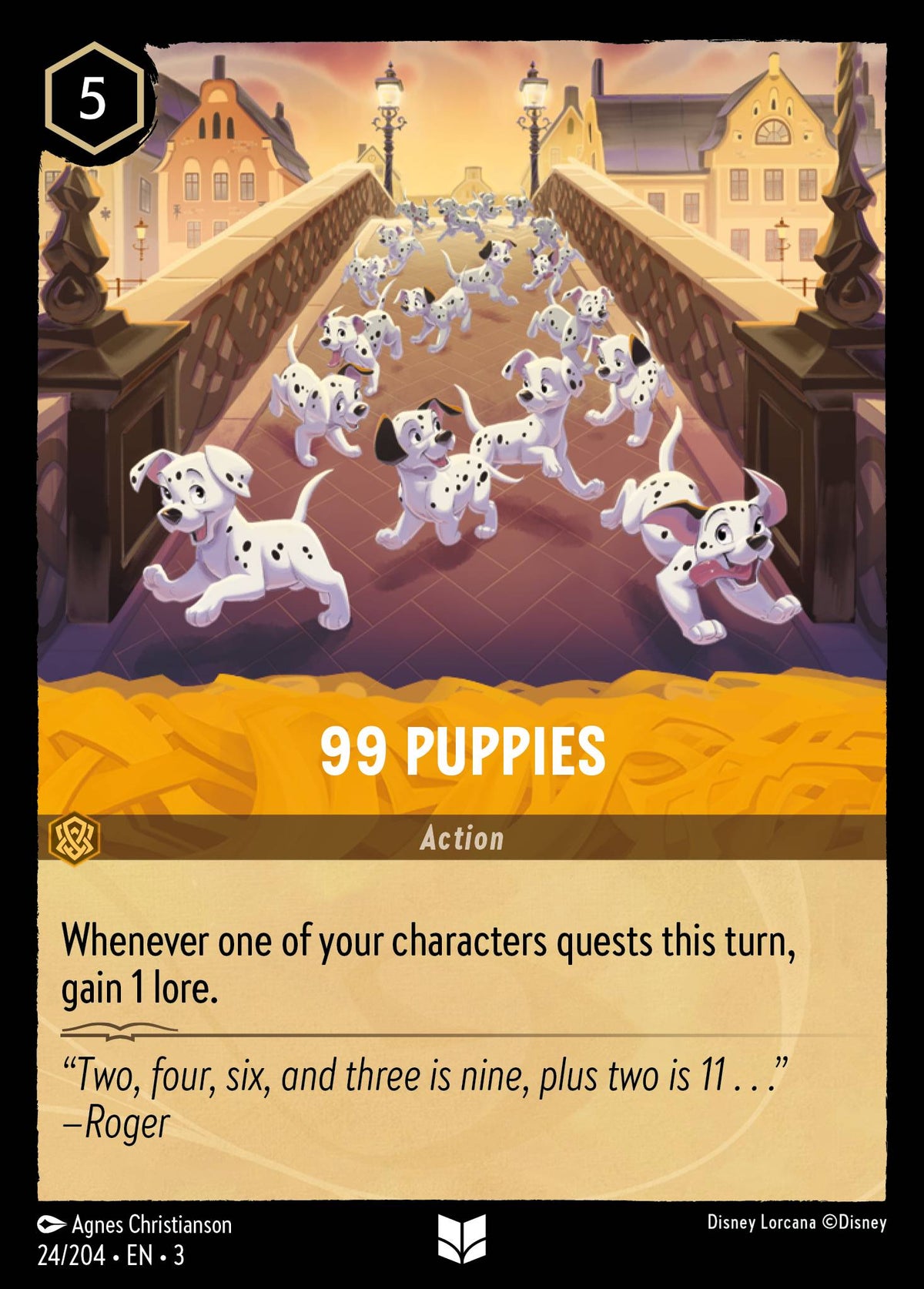 Disney Lorcana Into the Inklands card #24 - 99 Puppies (Cold Foil)