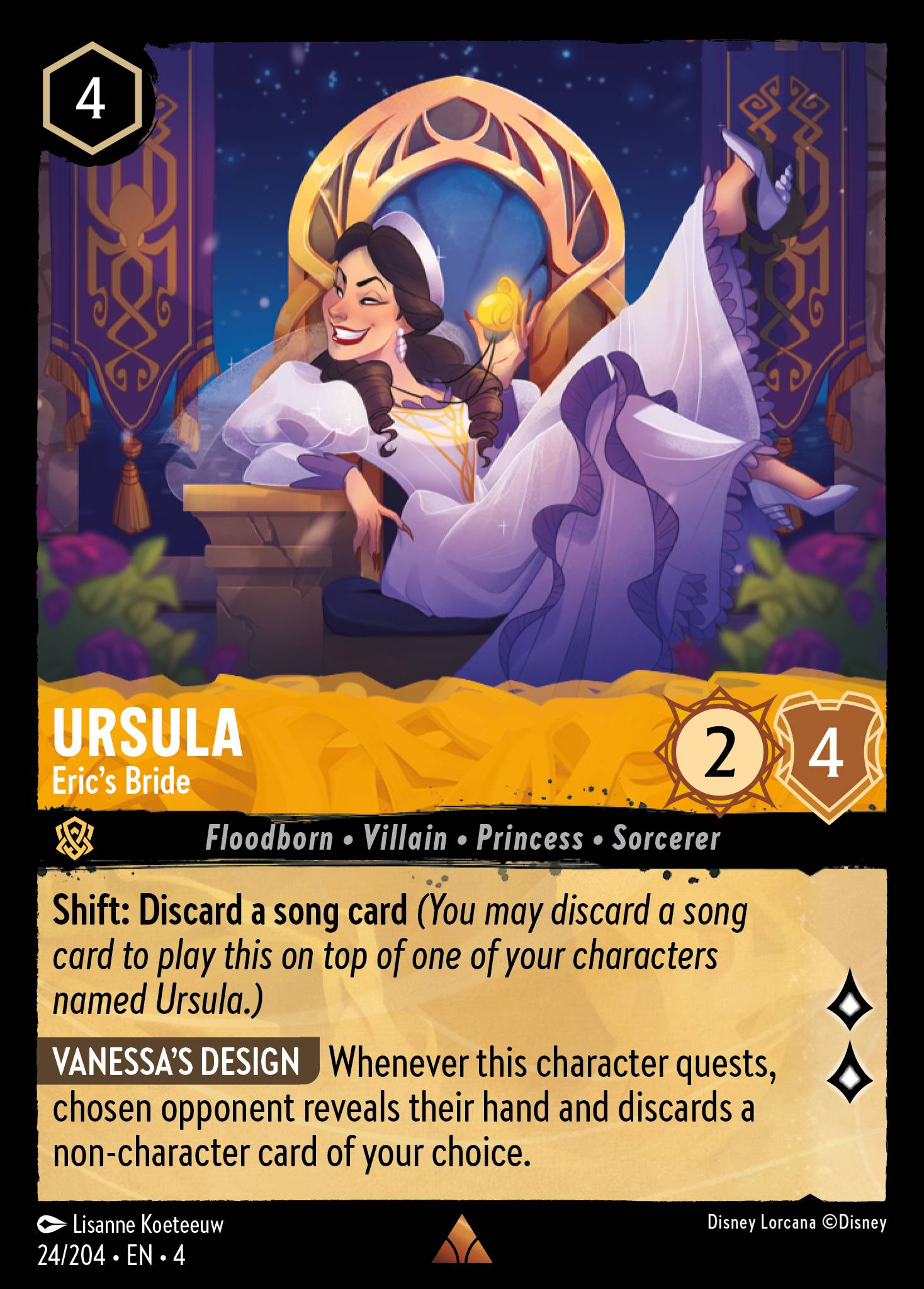 Disney Lorcana Ursula's Return card #24 - Ursula - Eric's Bride (Cold Foil)