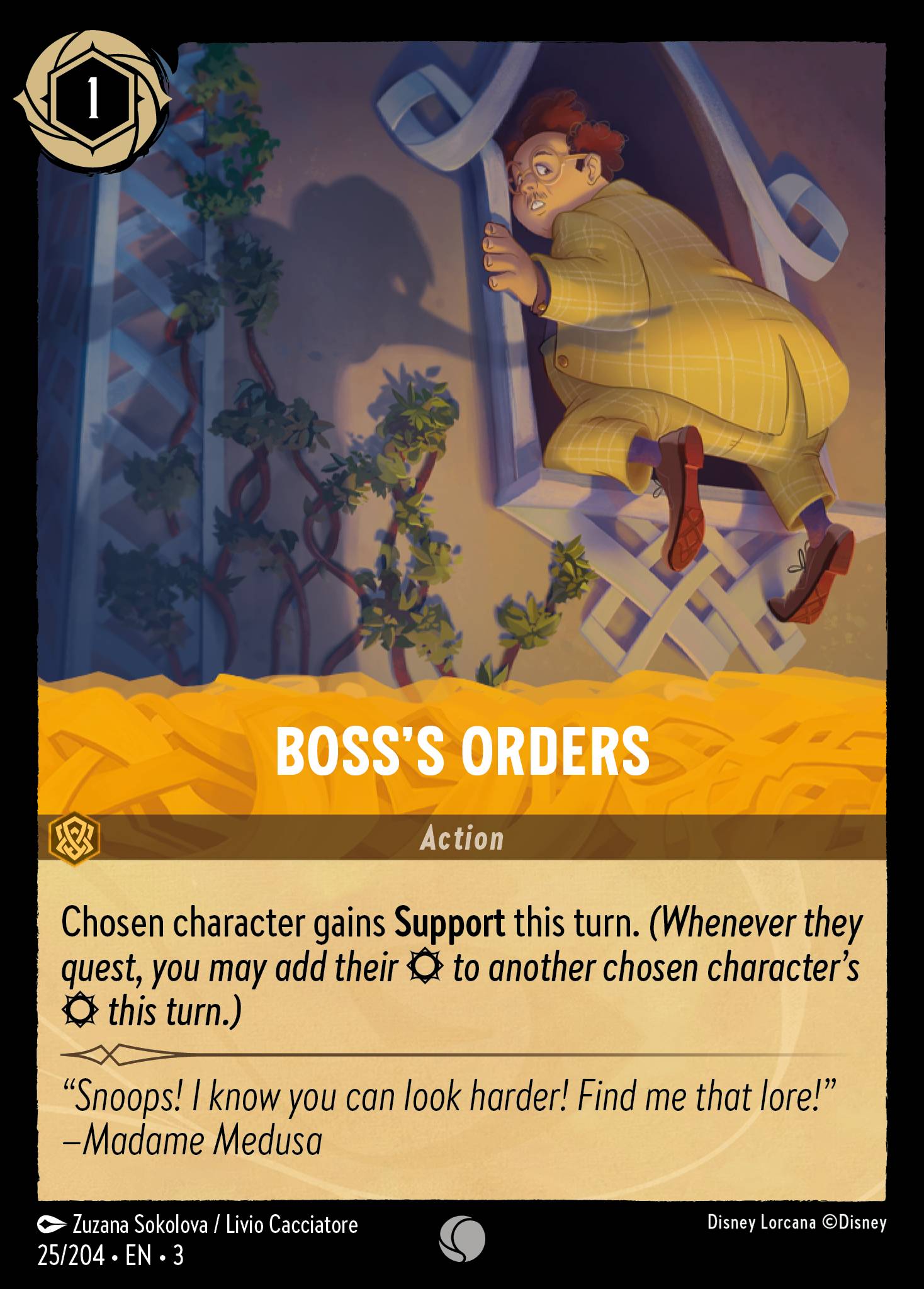 Disney Lorcana Into the Inklands card #25 - Boss's Orders (Cold Foil)