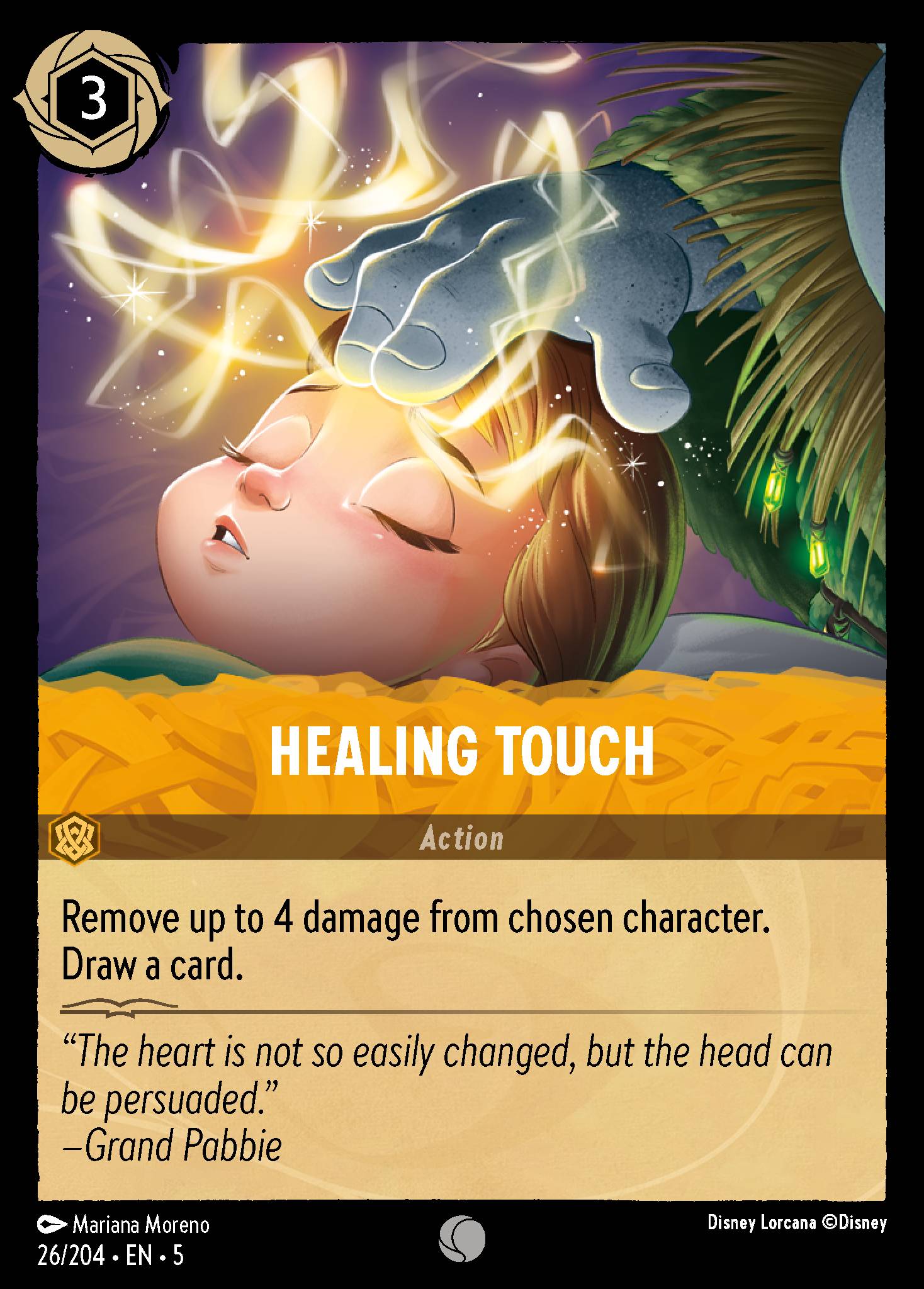 Disney Lorcana Shimmering Skies card #26 - Healing Touch (Cold Foil)