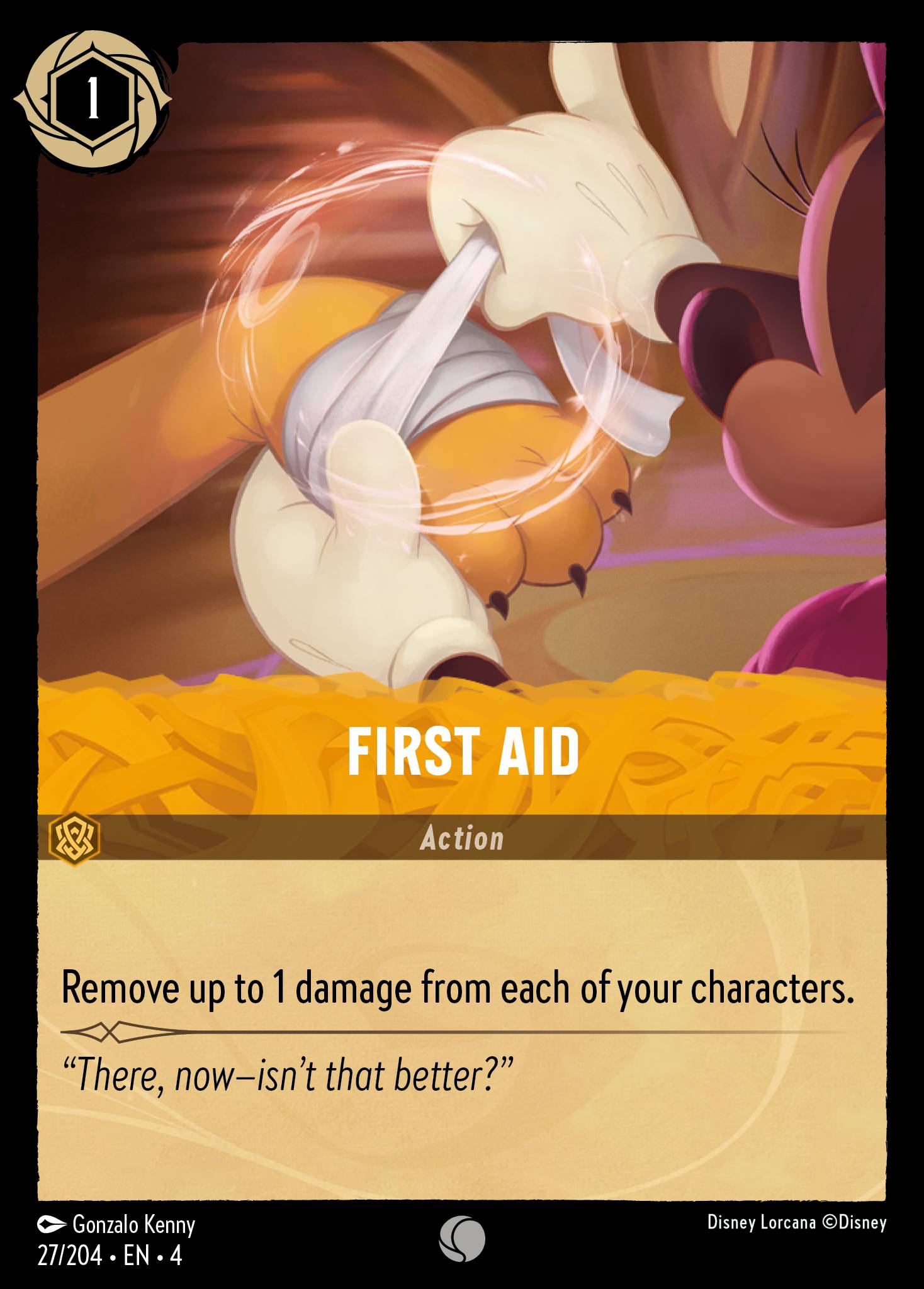Disney Lorcana Ursula's Return card #27 - First Aid (Cold Foil)