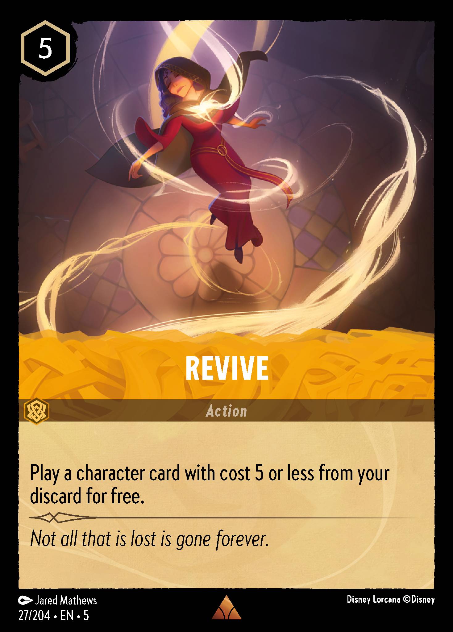 Disney Lorcana Shimmering Skies card #27 - Revive (Cold Foil)