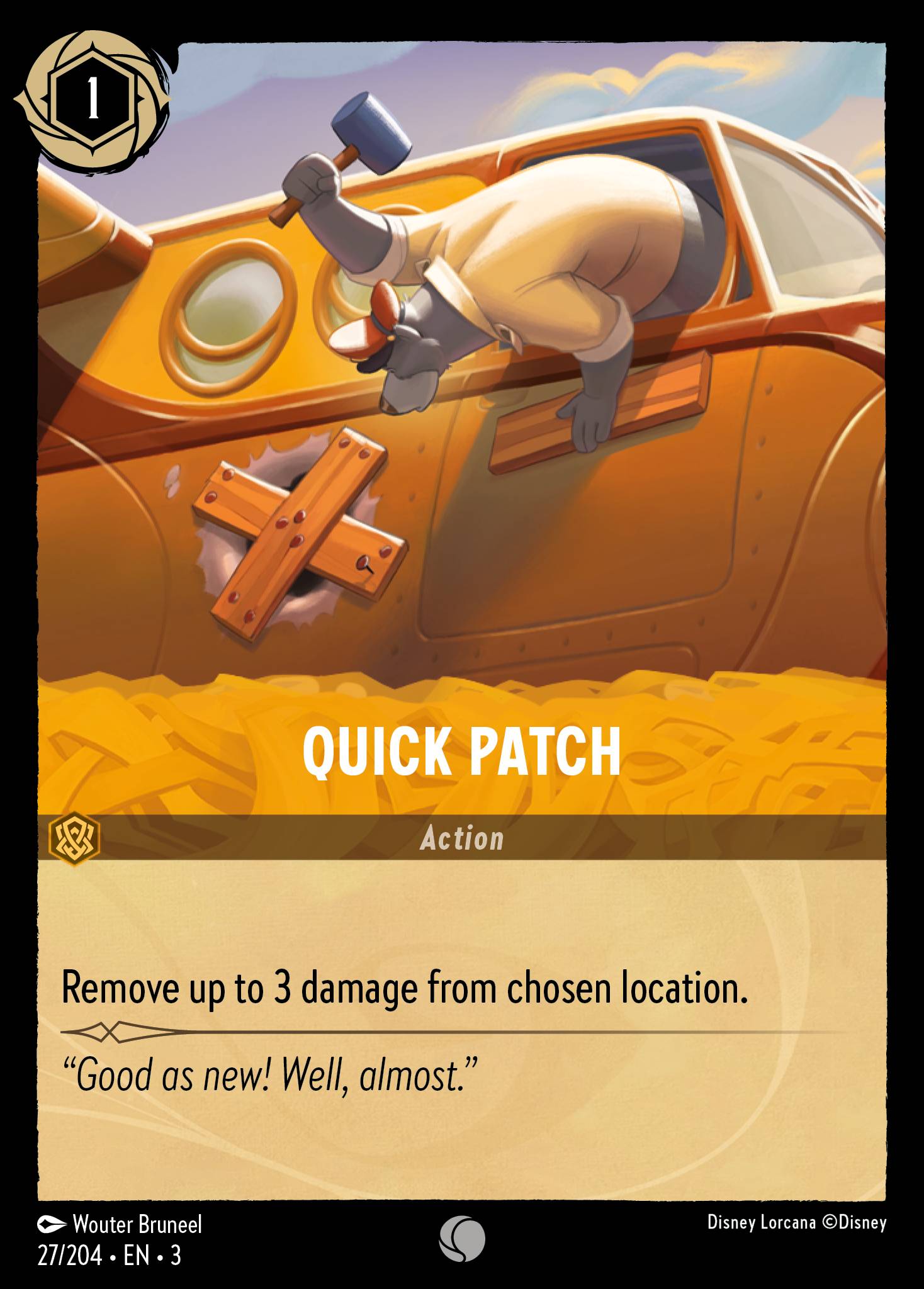 Disney Lorcana Into the Inklands card #27 - Quick Patch (Cold Foil)