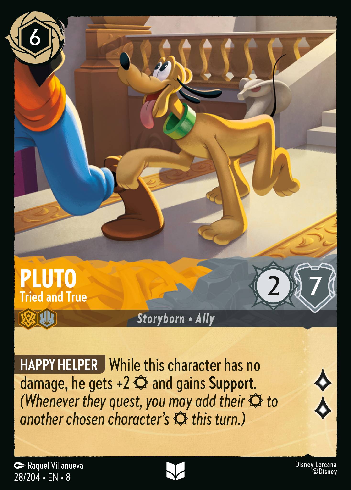 Disney Lorcana The Reign of Jafar card #28 - Pluto - Tried and True (Cold Foil)