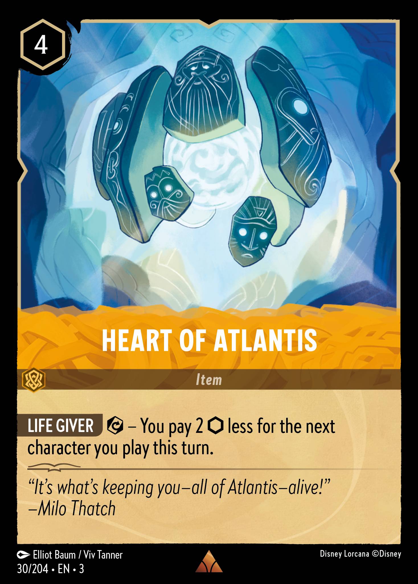 Disney Lorcana Into the Inklands card #30 - Heart of Atlantis (Cold Foil)
