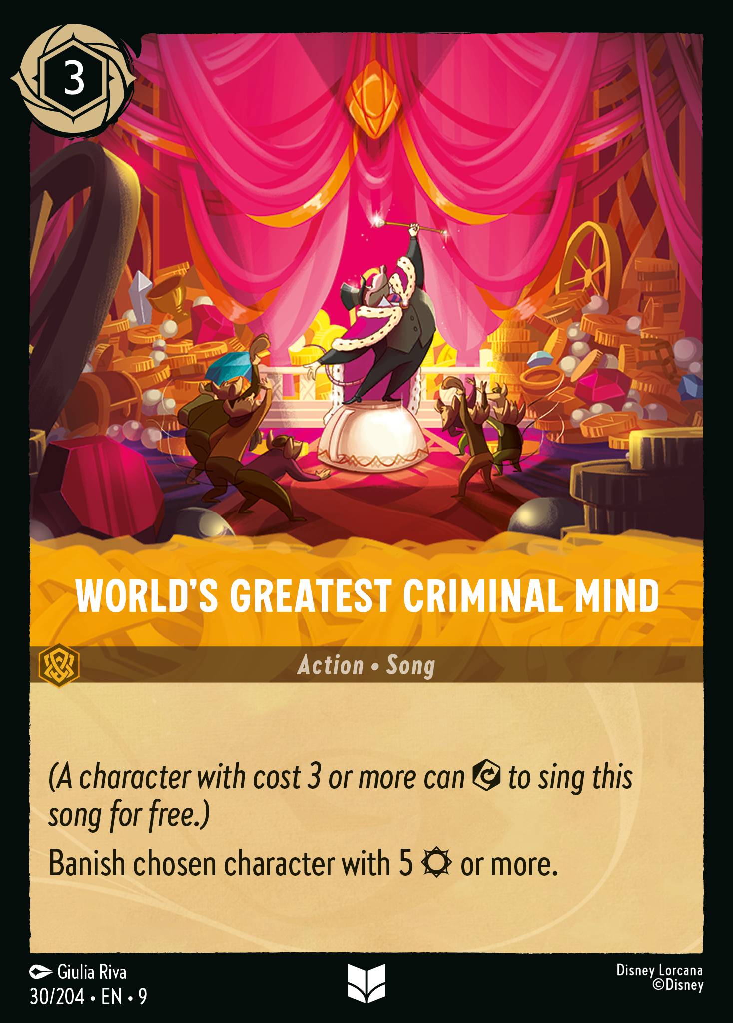 Disney Lorcana Fabled card #30 - World's Greatest Criminal Mind (Non-Foil)