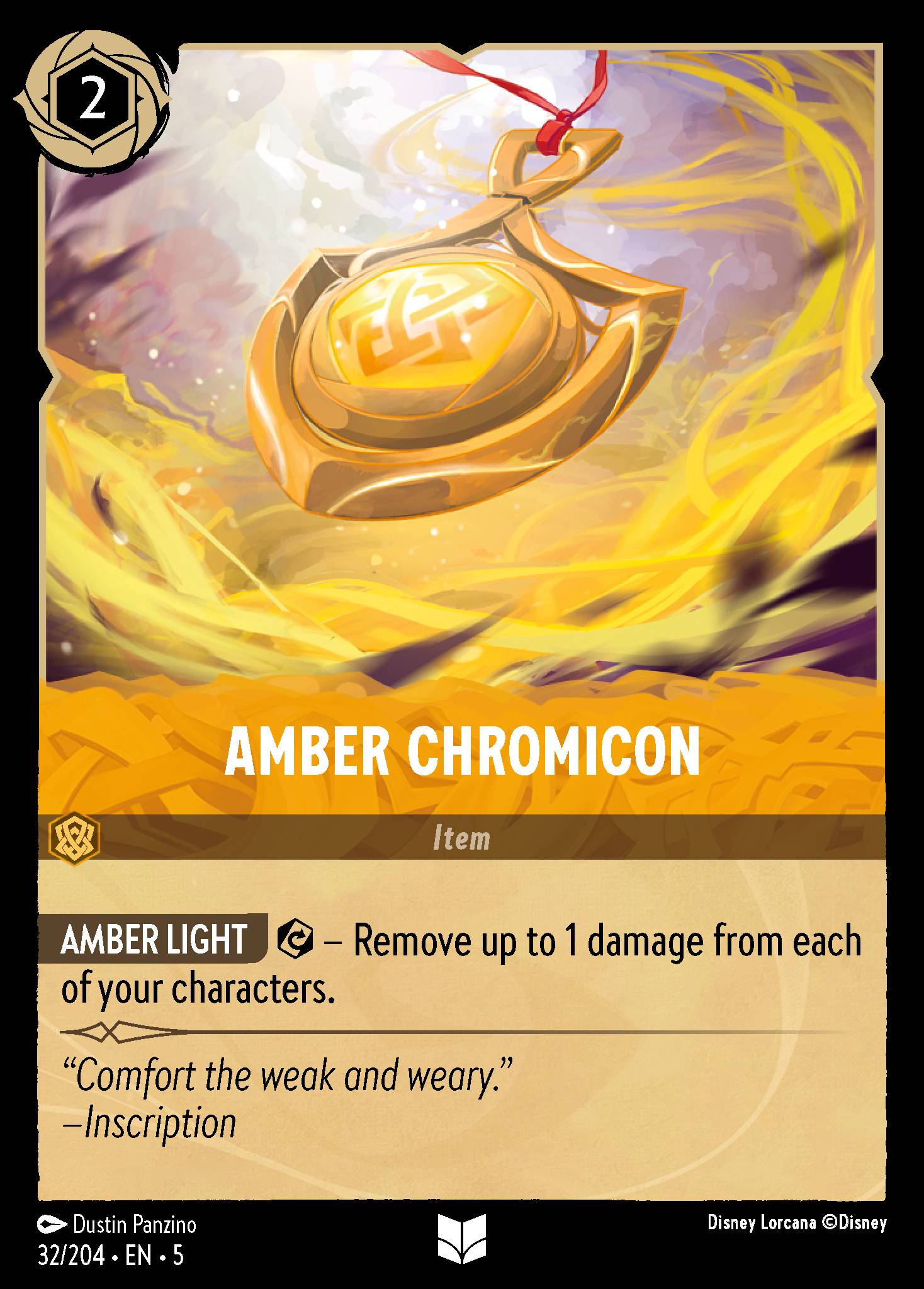 Disney Lorcana Shimmering Skies card #32 - Amber Chromicon (Cold Foil)