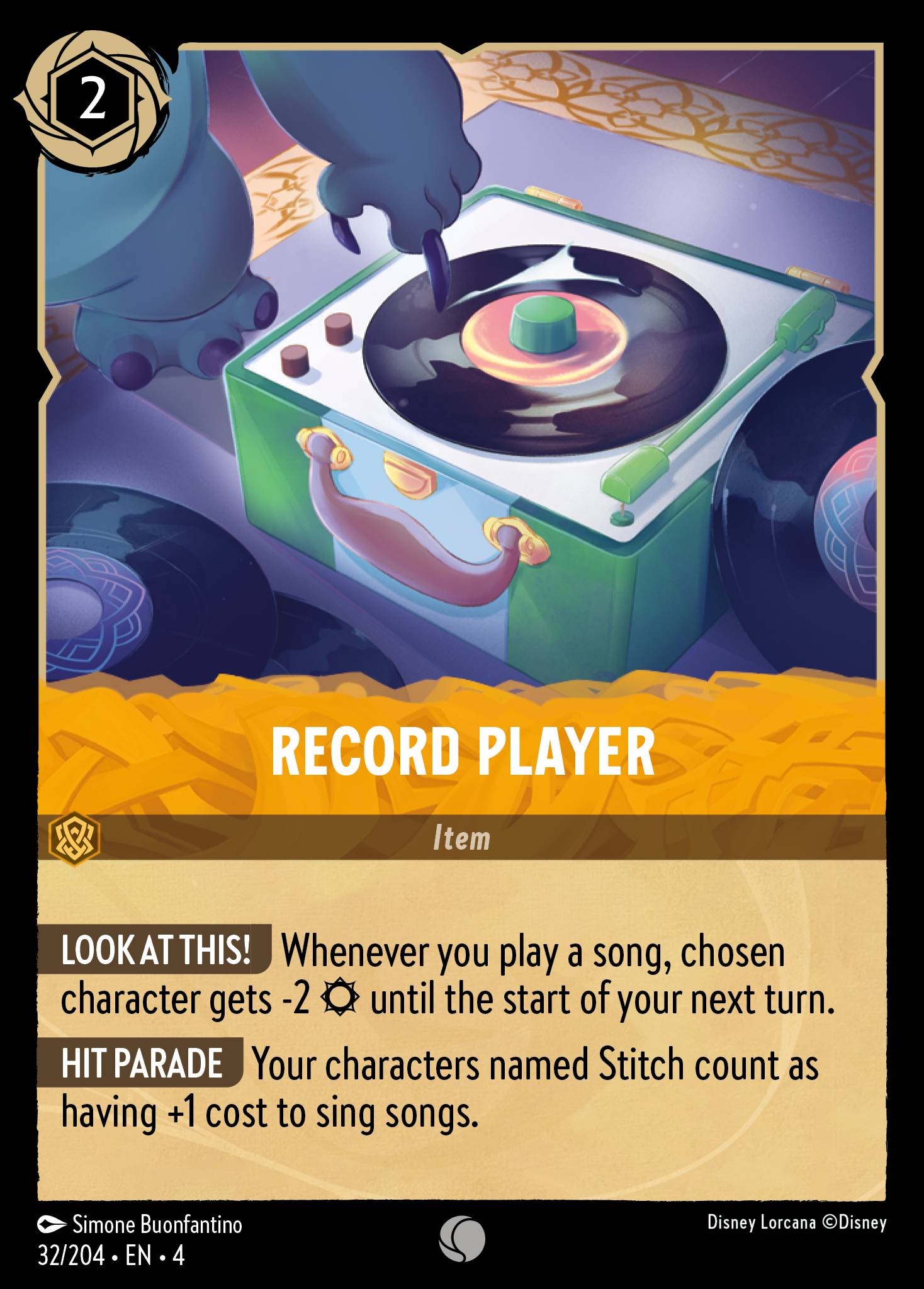 Disney Lorcana Ursula's Return card #32 - Record Player (Cold Foil)