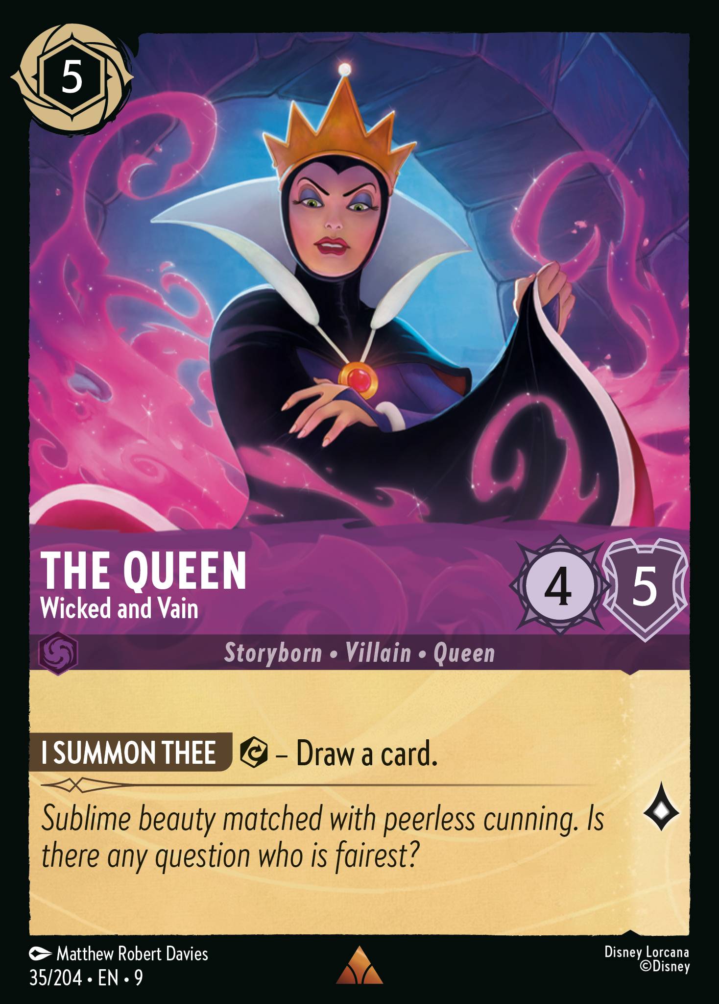 Disney Lorcana Fabled card #35 - The Queen - Wicked and Vain (Non-Foil)