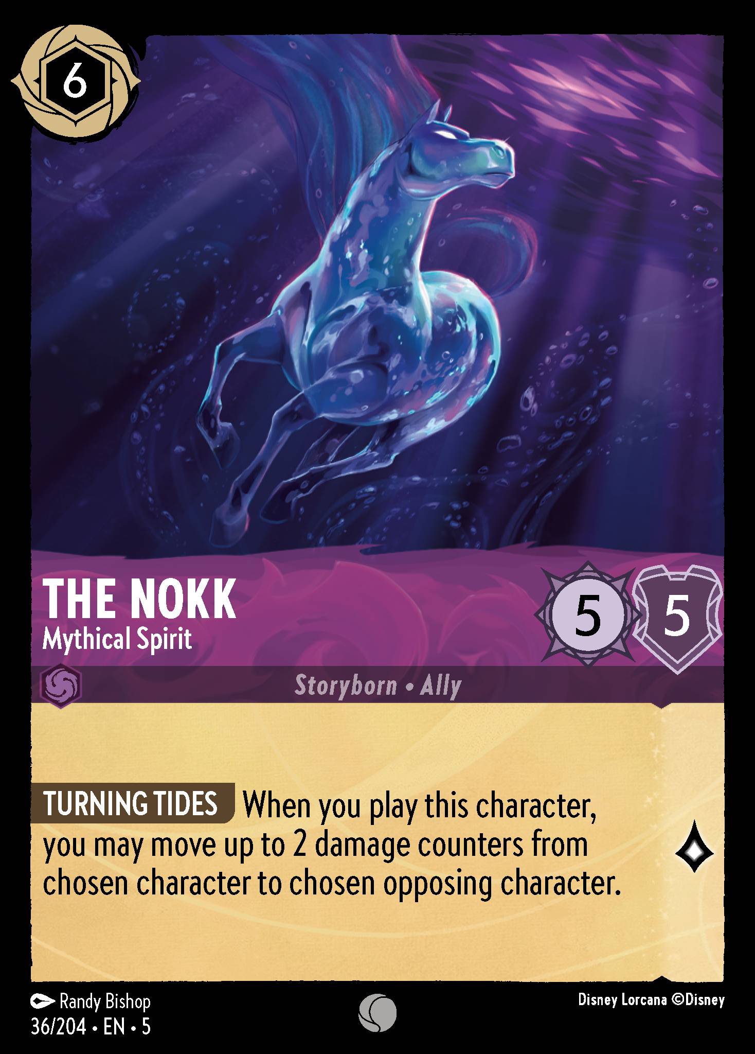 Disney Lorcana Shimmering Skies card #36 - The Nokk - Mythical Spirit (Cold Foil)