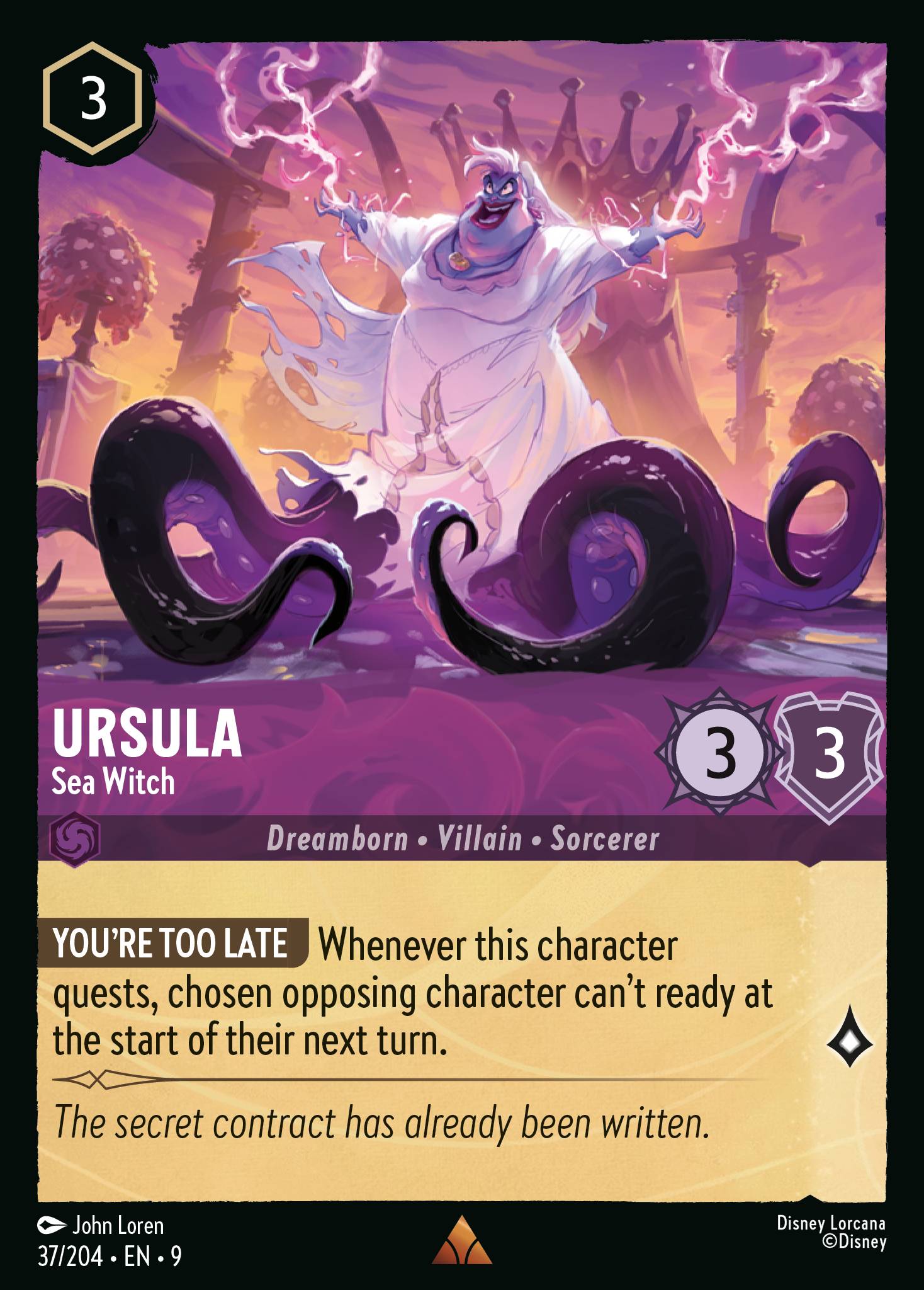 Disney Lorcana Fabled card #37 - Ursula - Sea Witch (Non-Foil)