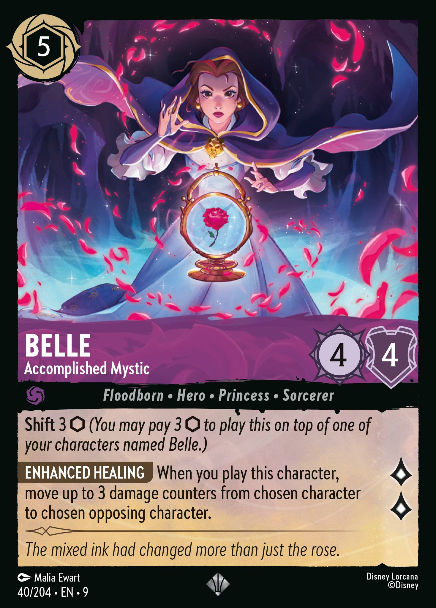 Disney Lorcana Fabled card #40 - Belle - Accomplished Mystic (Non-Foil)
