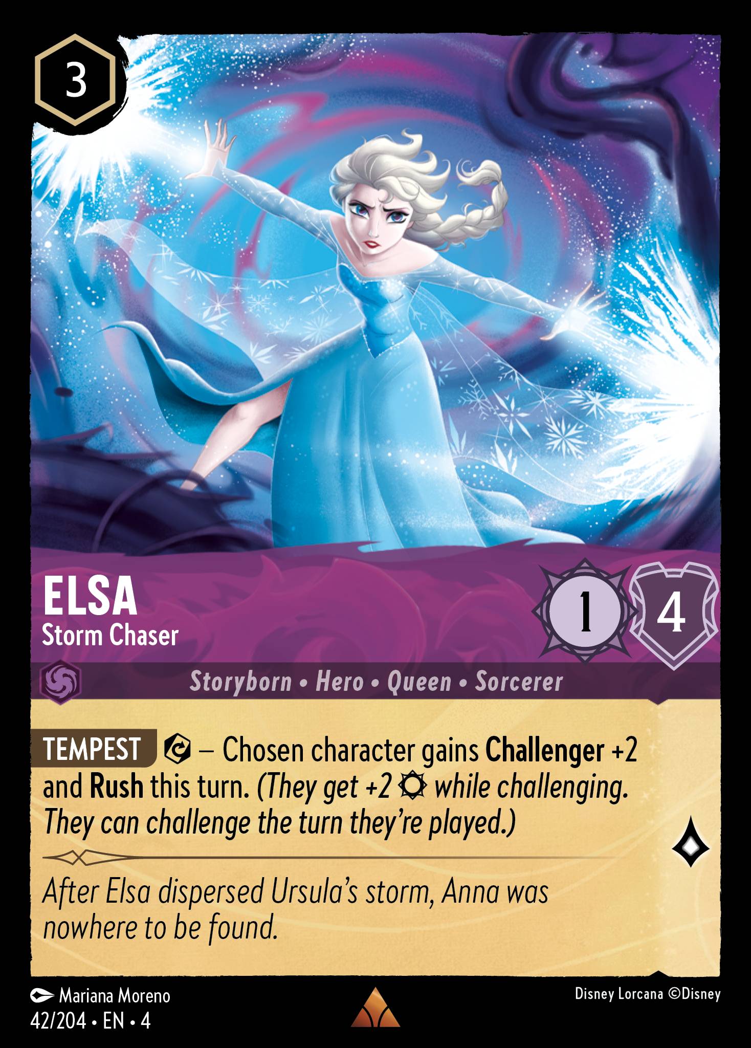 Disney Lorcana Ursula's Return card #42 - Elsa - Storm Chaser (Cold Foil)