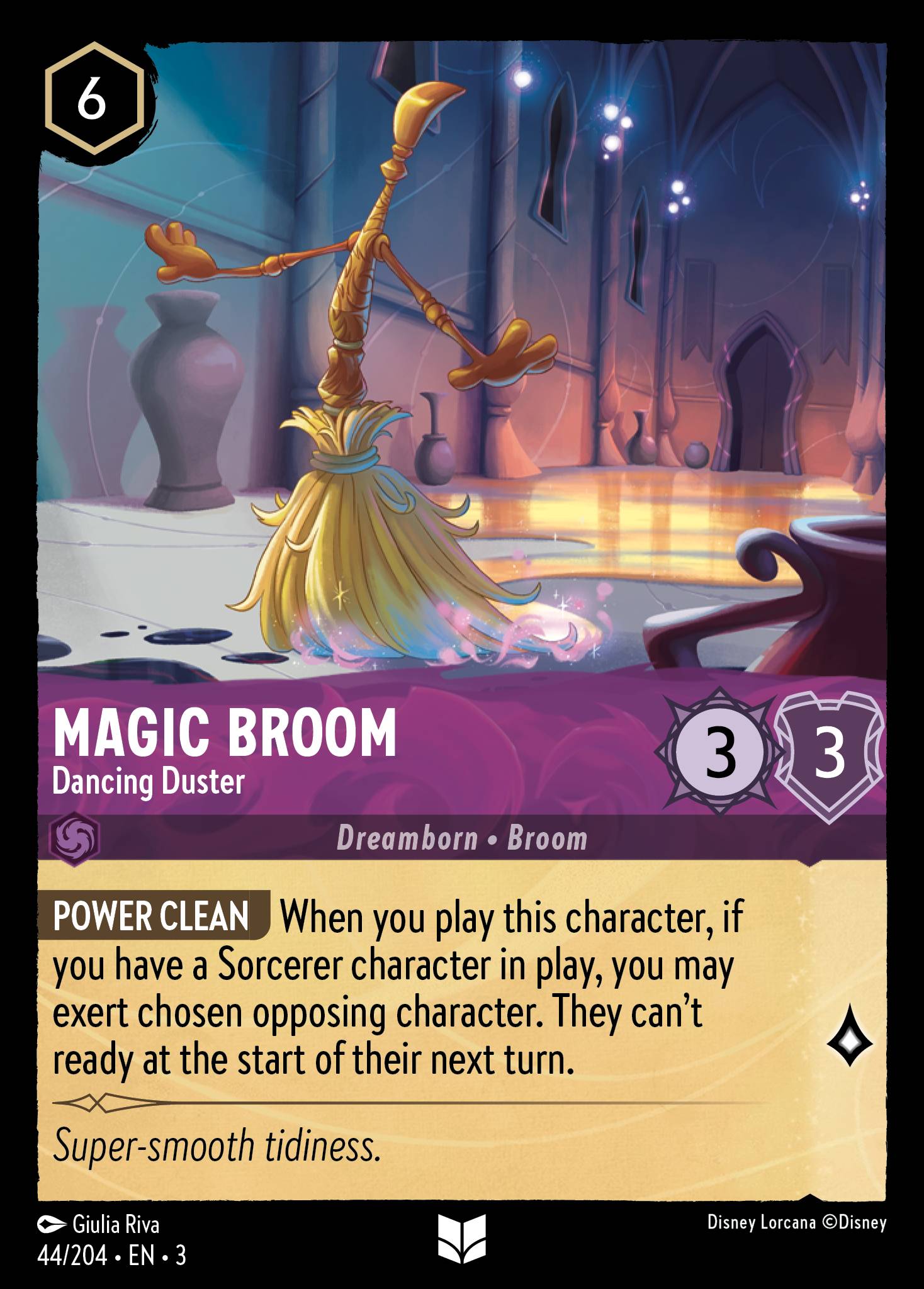 Disney Lorcana Into the Inklands card #44 - Magic Broom - Dancing Duster (Cold Foil)