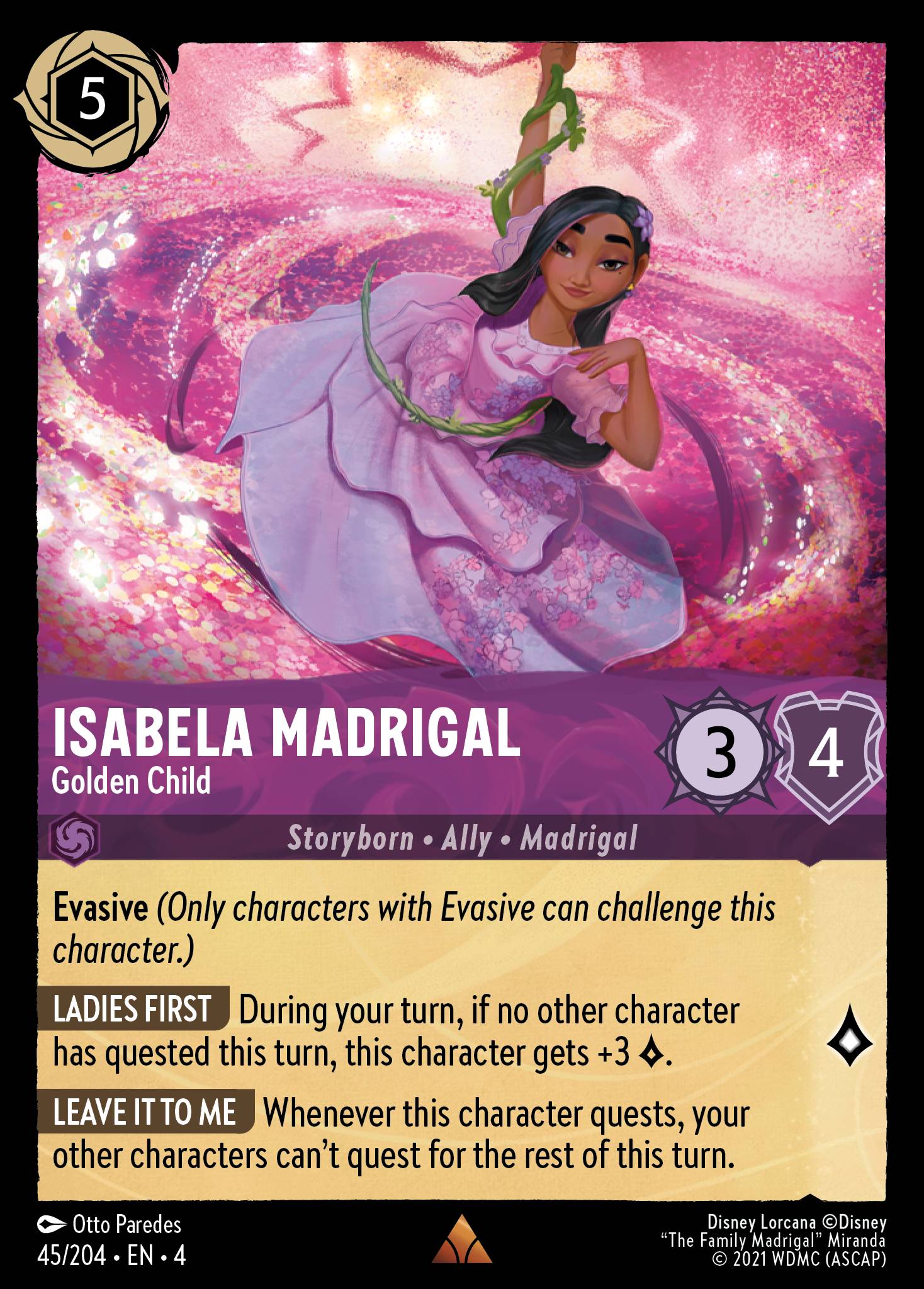 Disney Lorcana Ursula's Return card #45 - Isabela Madrigal - Golden Child (Cold Foil)