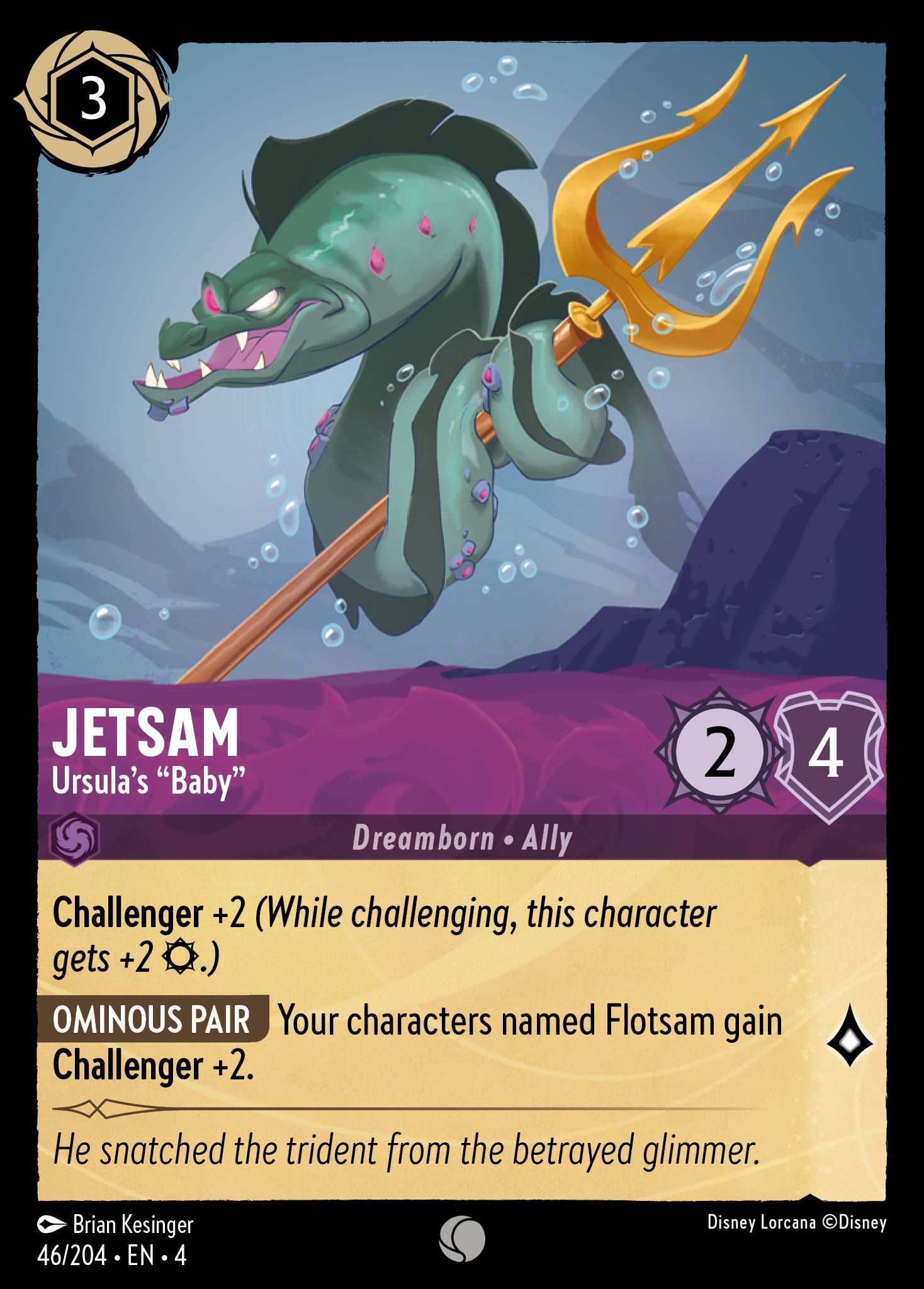 Disney Lorcana Ursula's Return card #46 - Jetsam - Ursula's "Baby" (Cold Foil)
