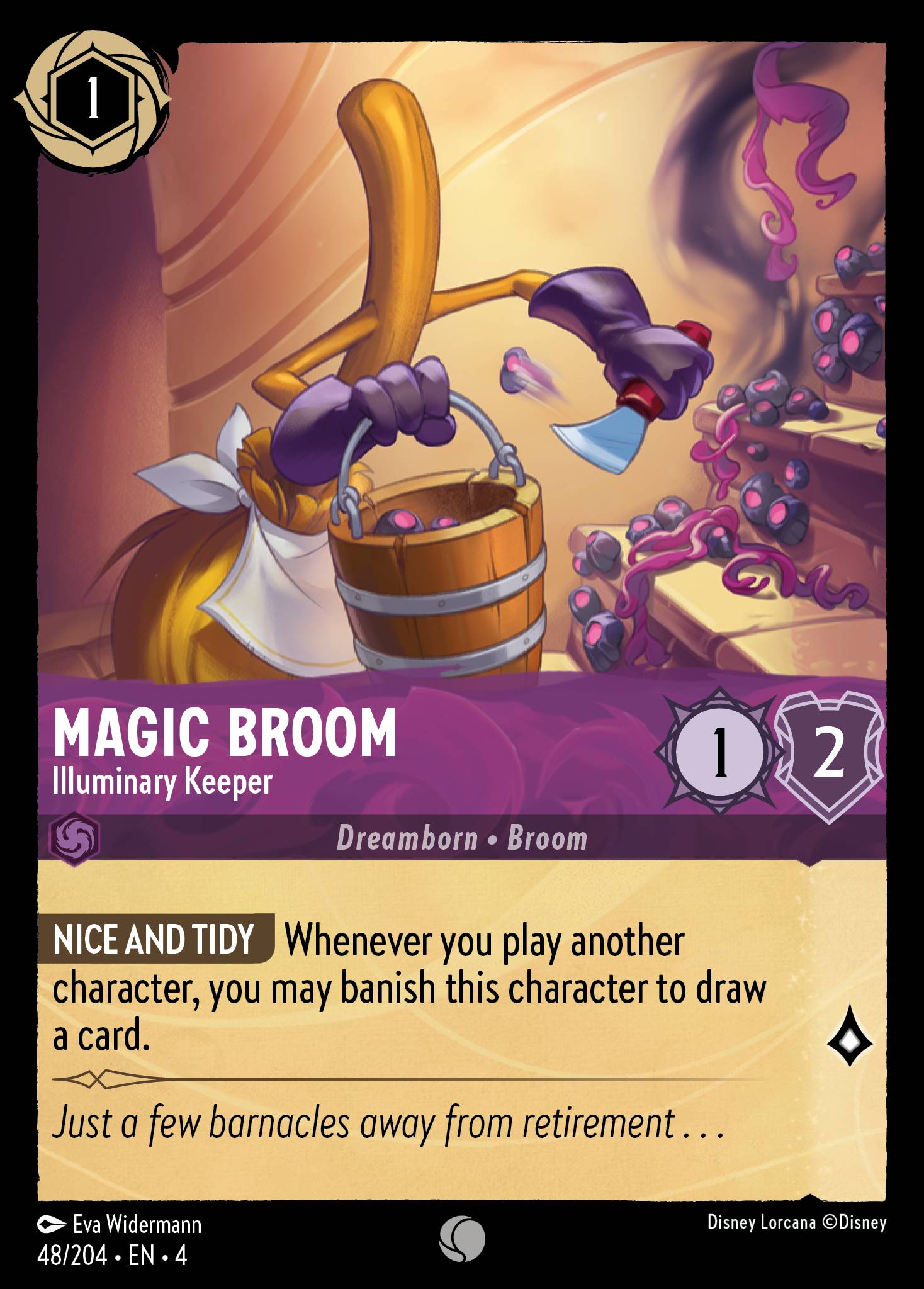 Disney Lorcana Ursula's Return card #48 - Magic Broom - Illuminary Keeper (Cold Foil)