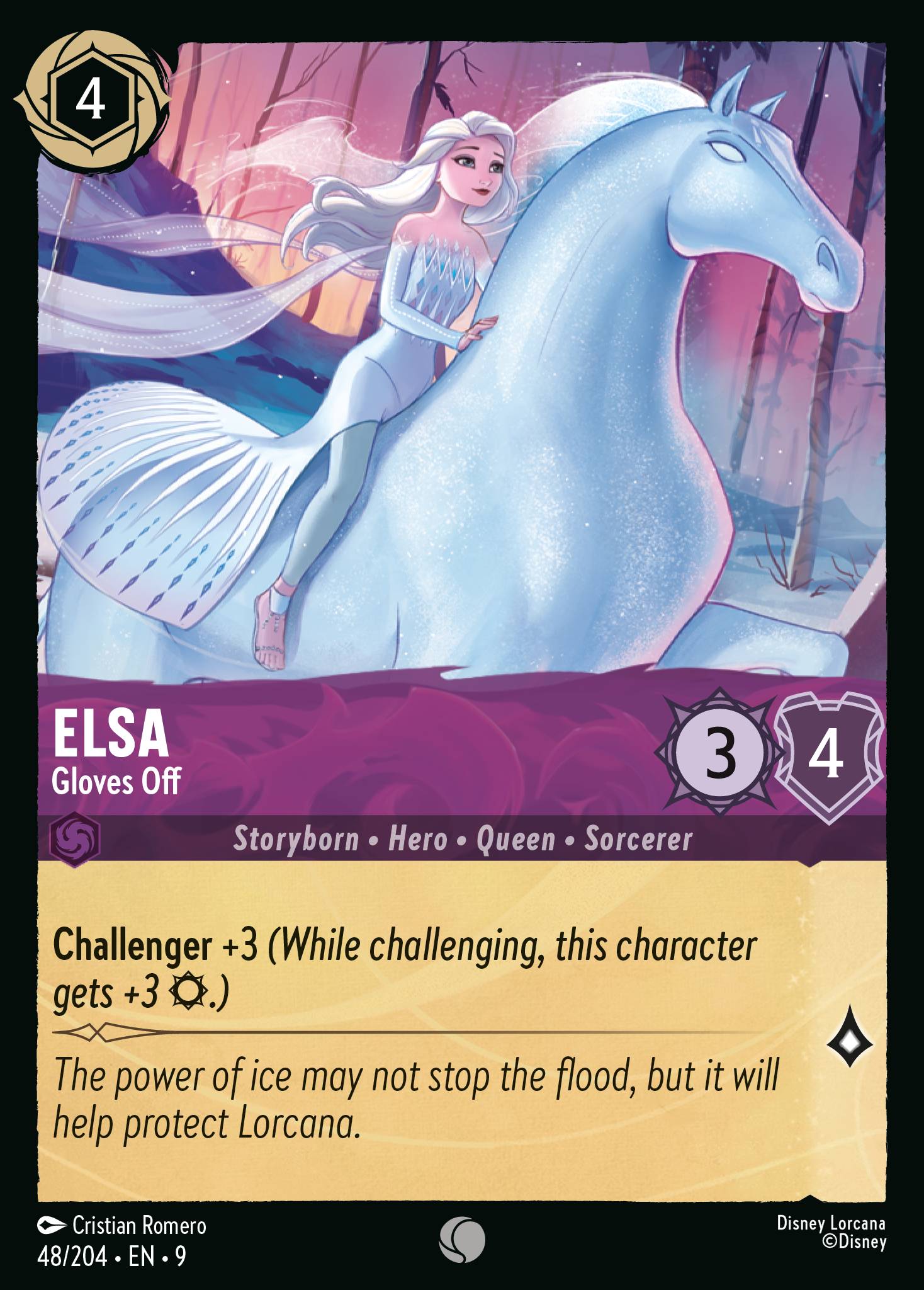 Disney Lorcana Fabled card #48 - Elsa - Gloves Off (Non-Foil)