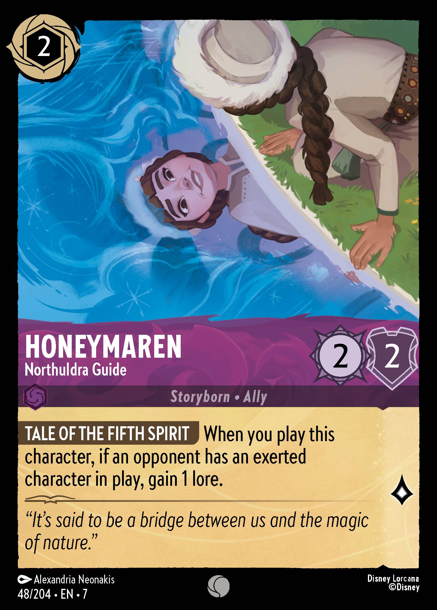Disney Lorcana Archazia's Island card #48 - Honeymaren - Northuldra Guide (Cold Foil)