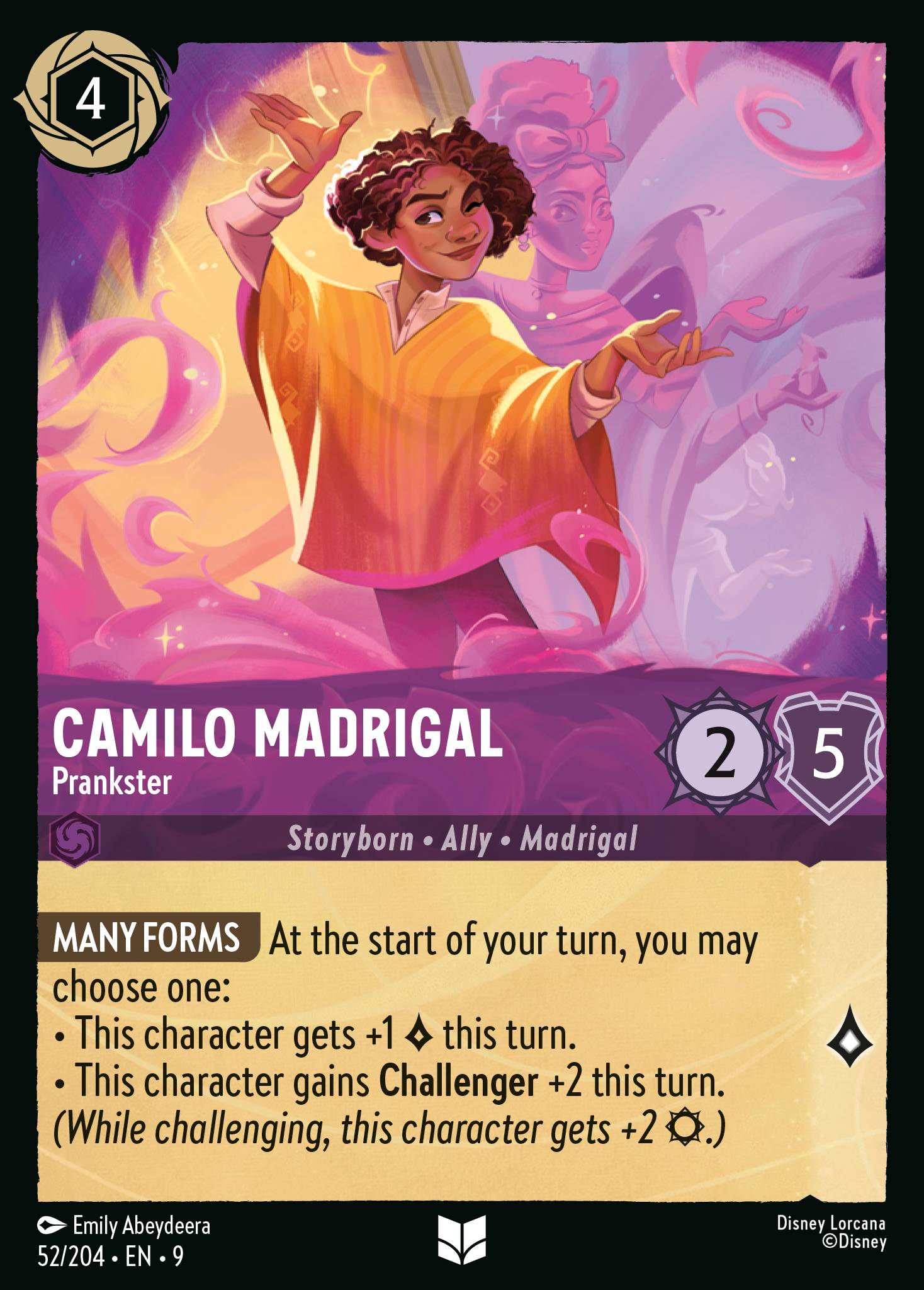 Disney Lorcana Fabled card #52 - Camilo Madrigal - Prankster (Non-Foil)