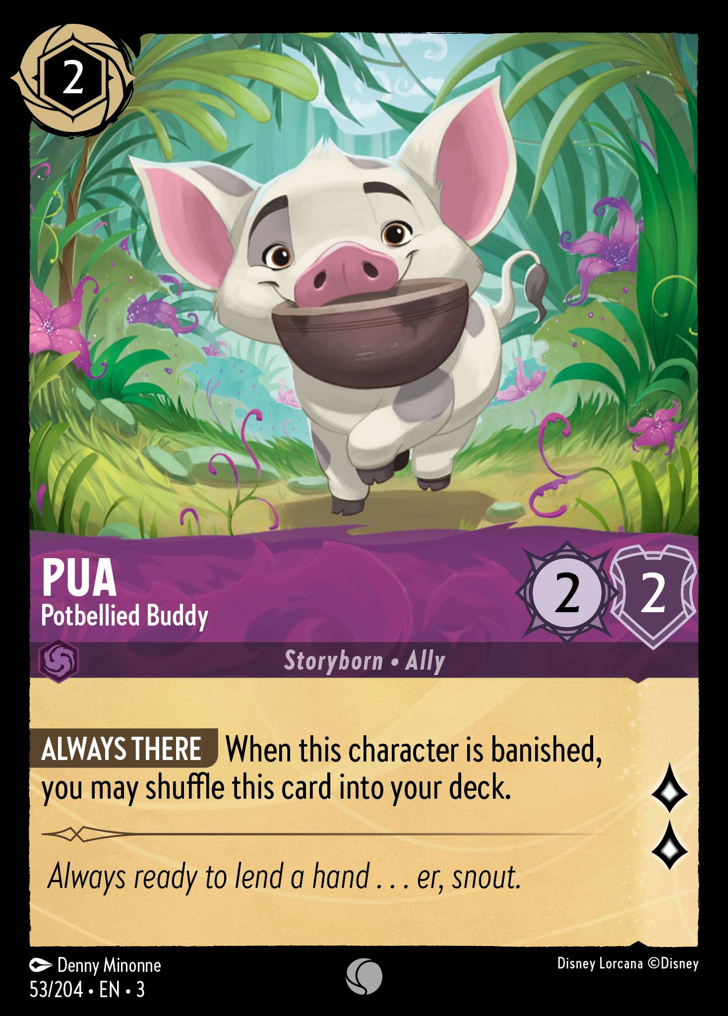 Disney Lorcana Into the Inklands card #53 - Pua - Potbellied Buddy (Cold Foil)