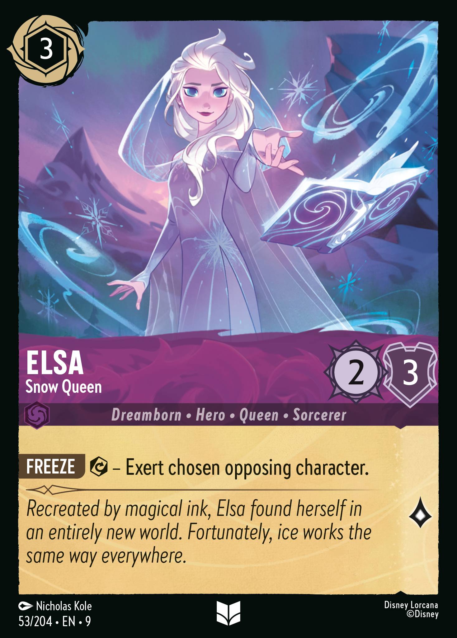 Disney Lorcana Fabled card #53 - Elsa - Snow Queen (Non-Foil)