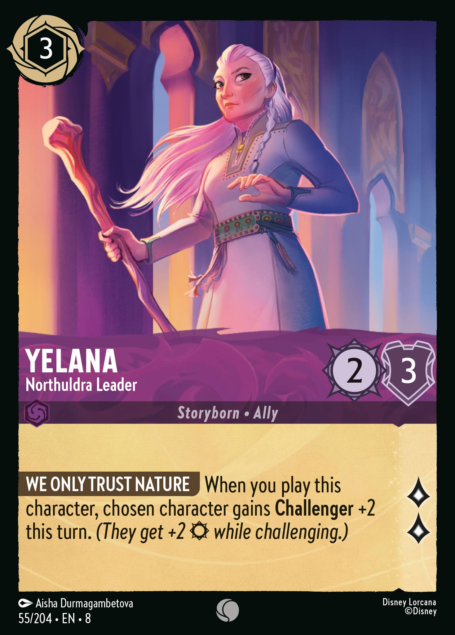 Disney Lorcana The Reign of Jafar card #55 - Yelana - Northuldra Leader (Cold Foil)