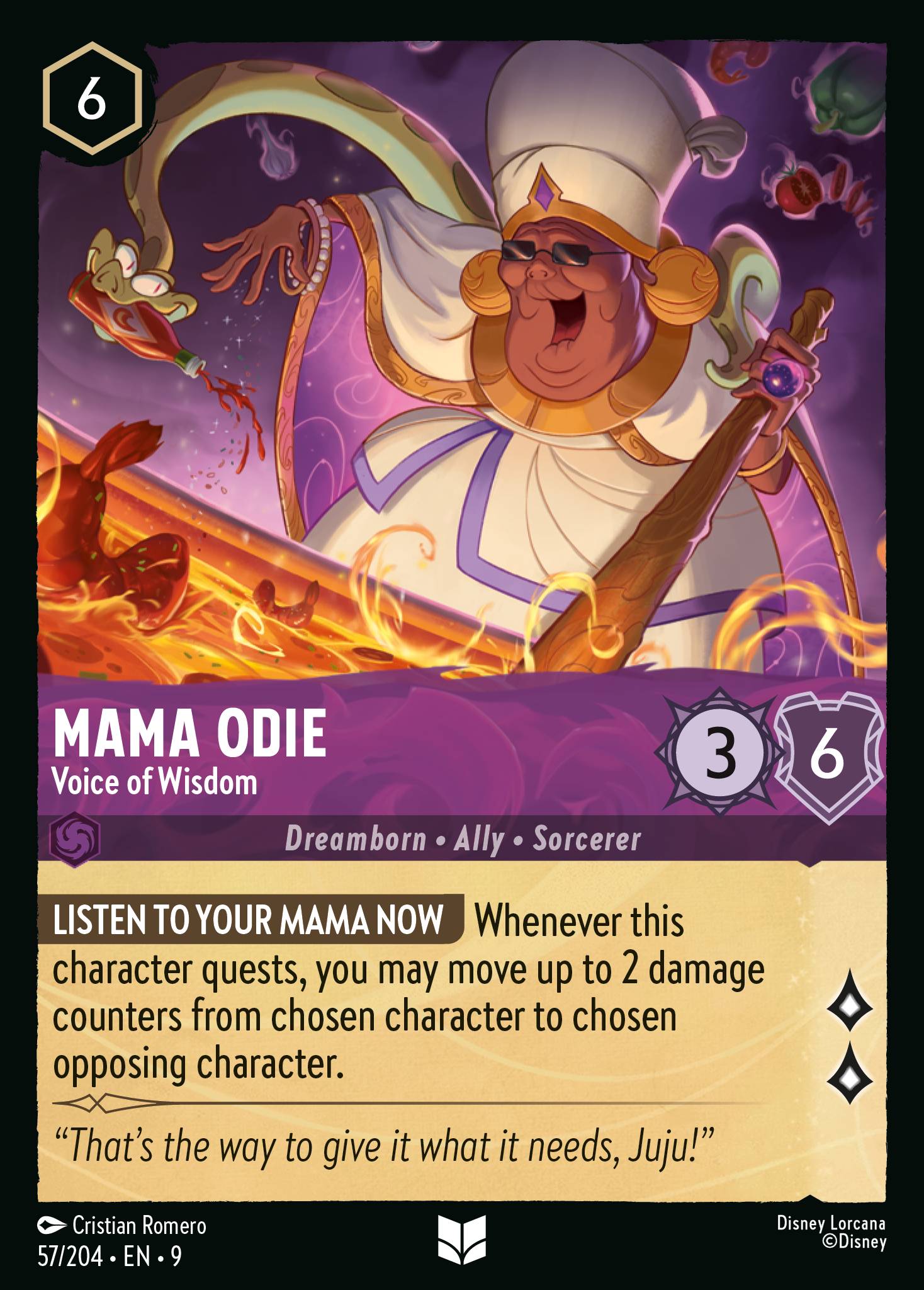 Disney Lorcana Fabled card #57 - Mama Odie - Voice of Wisdom (Non-Foil)