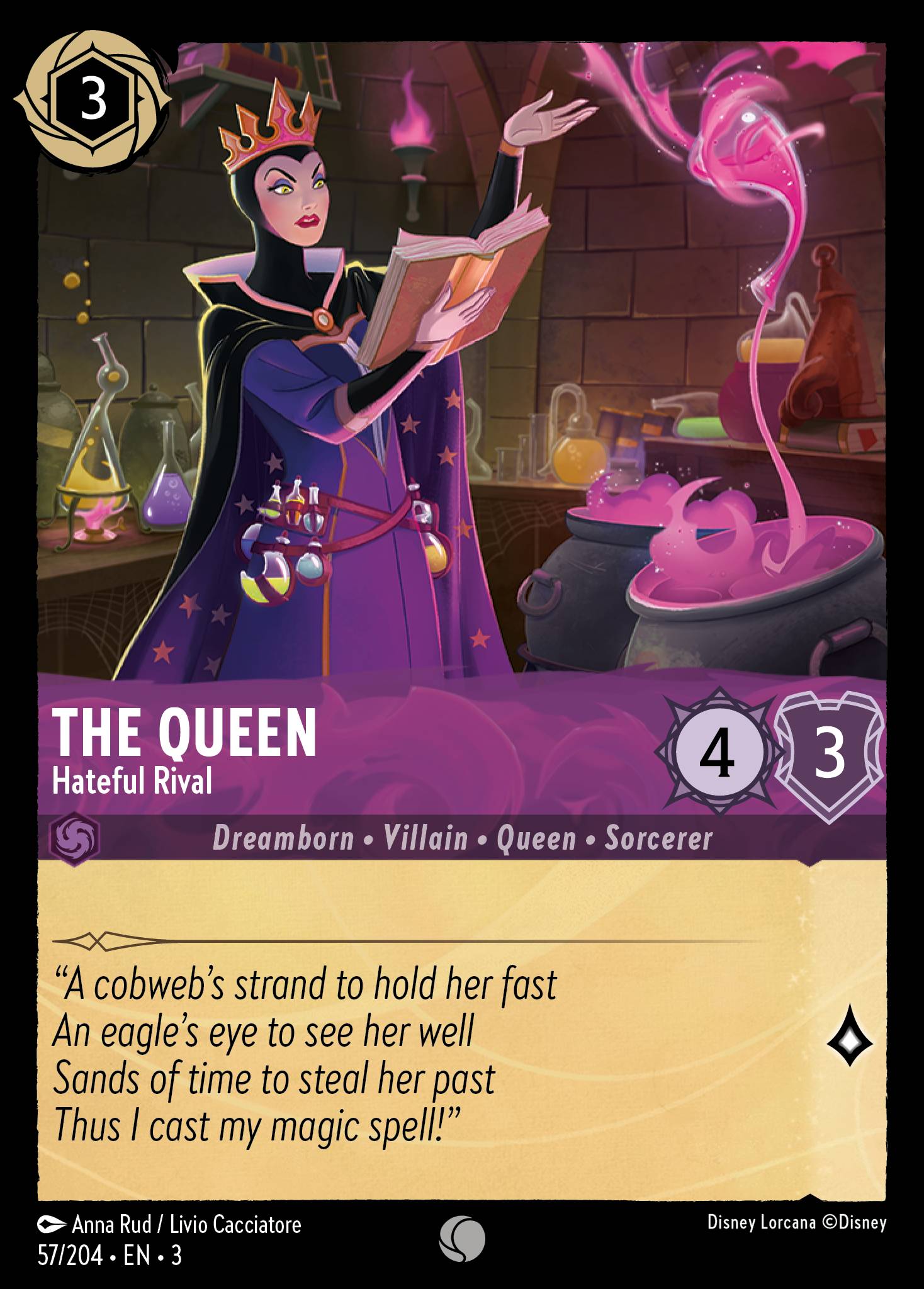 Disney Lorcana Into the Inklands card #57 - The Queen - Hateful Rival (Cold Foil)