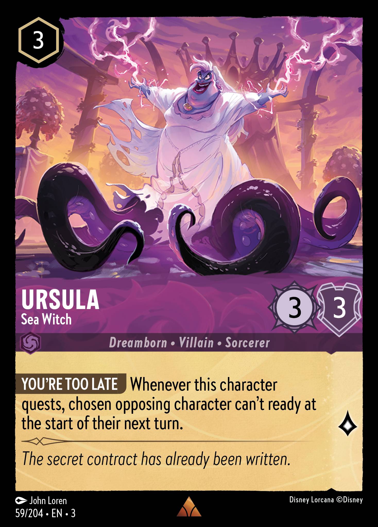 Disney Lorcana Into the Inklands card #59 - Ursula - Sea Witch (Cold Foil)
